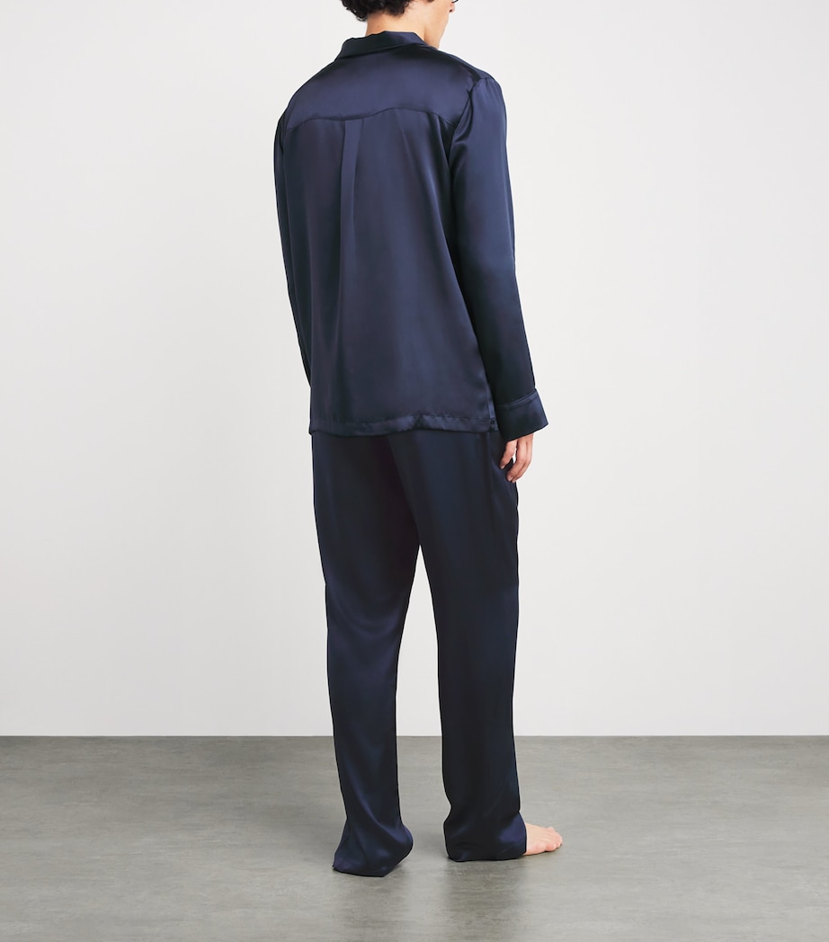 Silk Pyjama Set NAVY Image 3