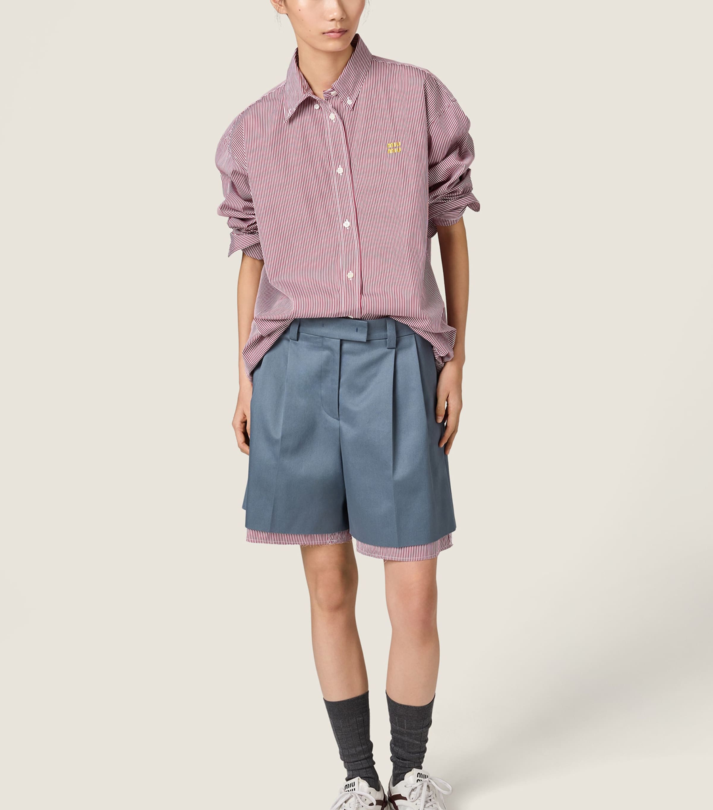 Miu Miu Womens Cotton Stripe Shirt Image 2
