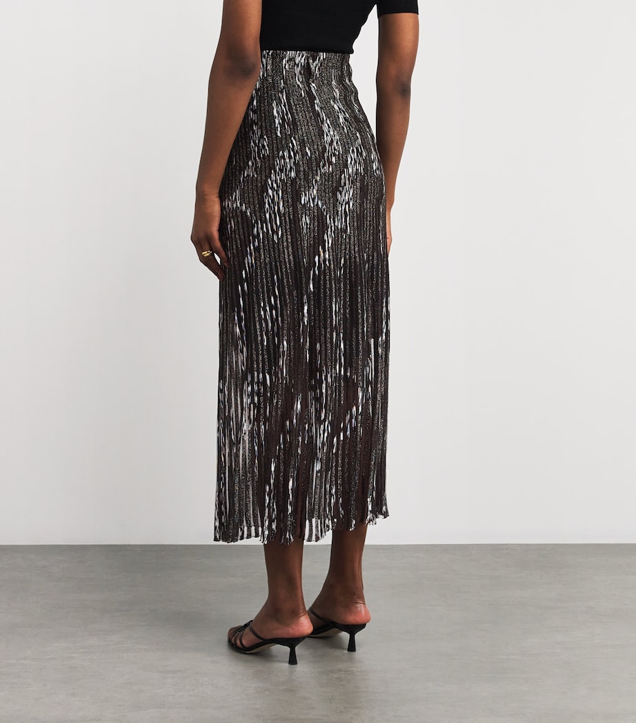 Metallic Pleated Maxi Skirt SM9T2 BLACK BASE Image 4