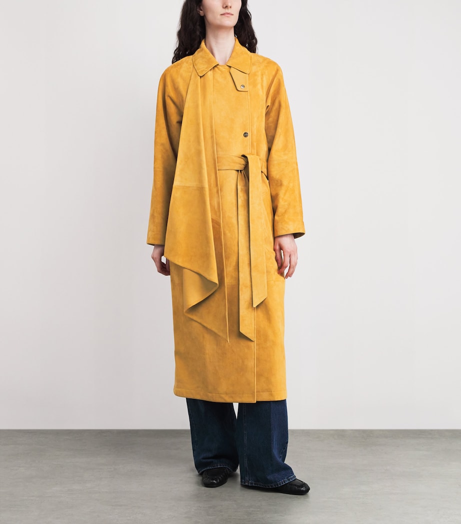 Suede Scarf Trench Coat CRN204 CORN Image 3