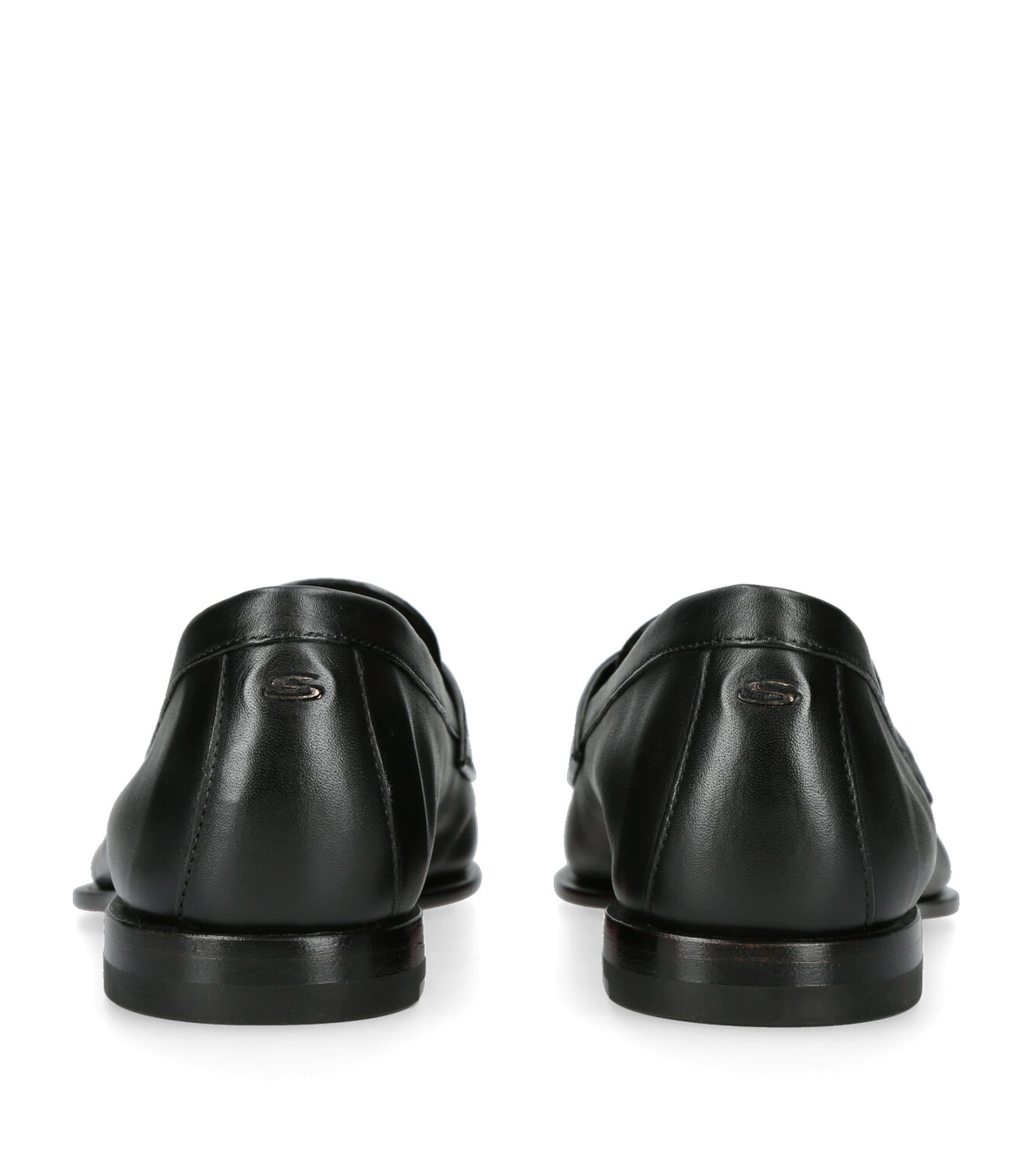 Santoni Leather Famed Loafers Black Image 2