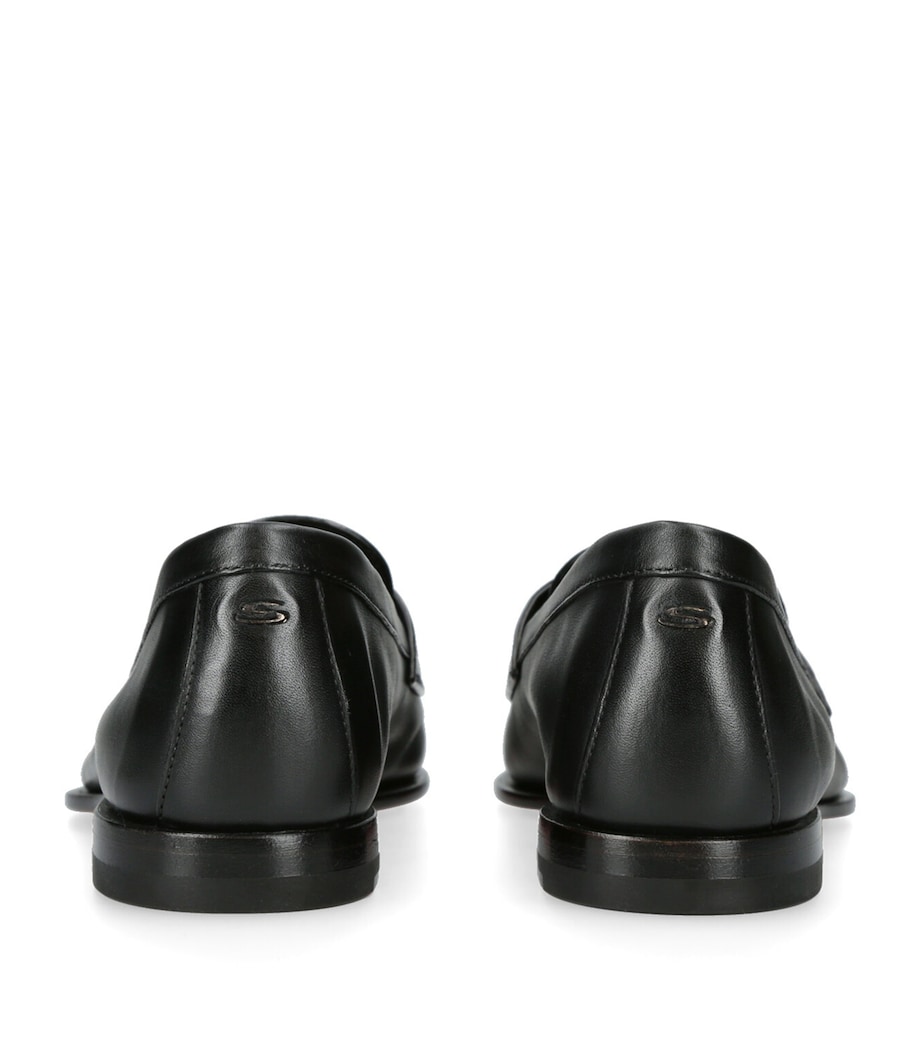 Santoni Leather Famed Loafers Black Image 2