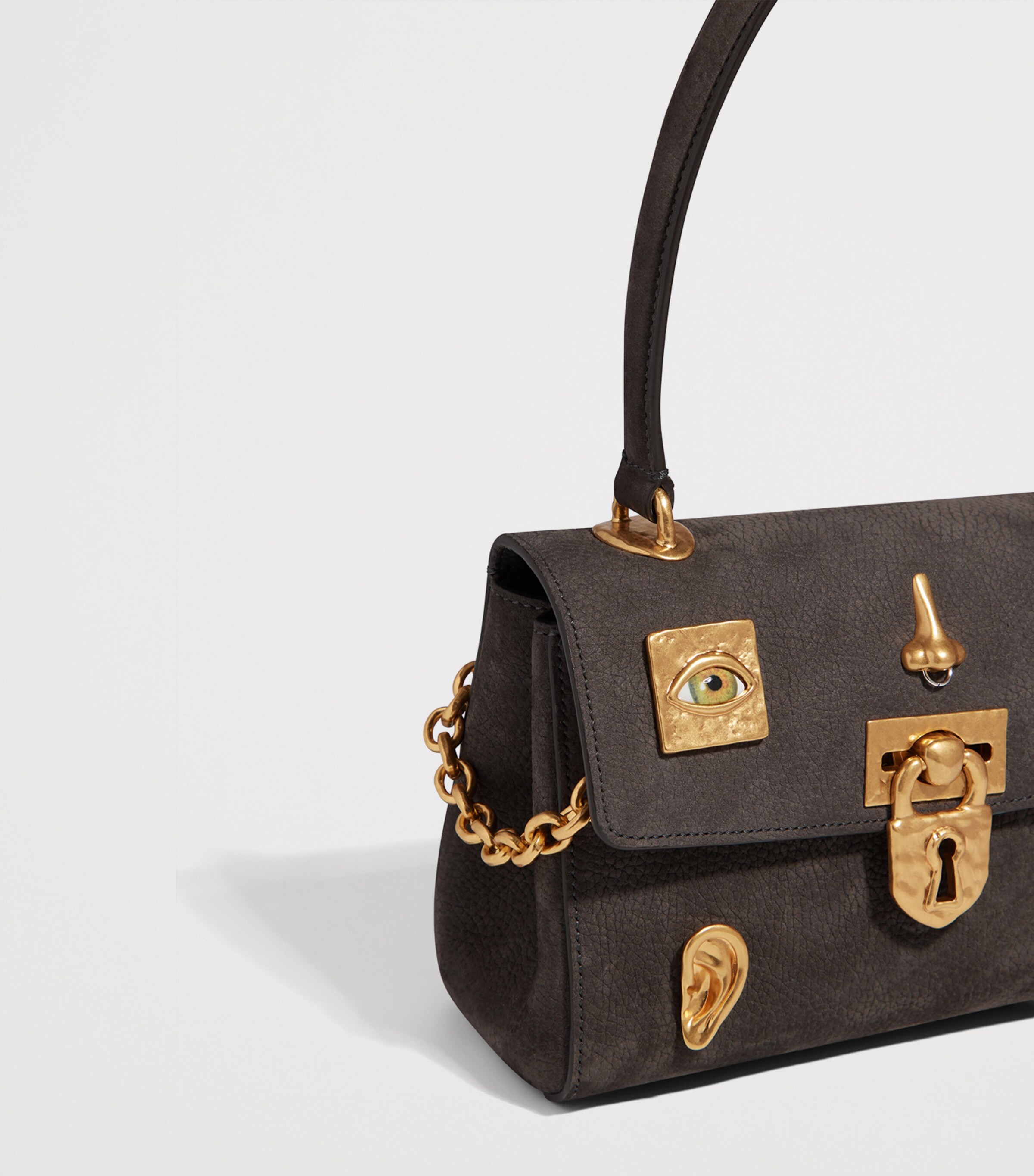Schiaparelli Mini Leather Bijoux Secret Top-Handle Bag Dark Grey Image 5