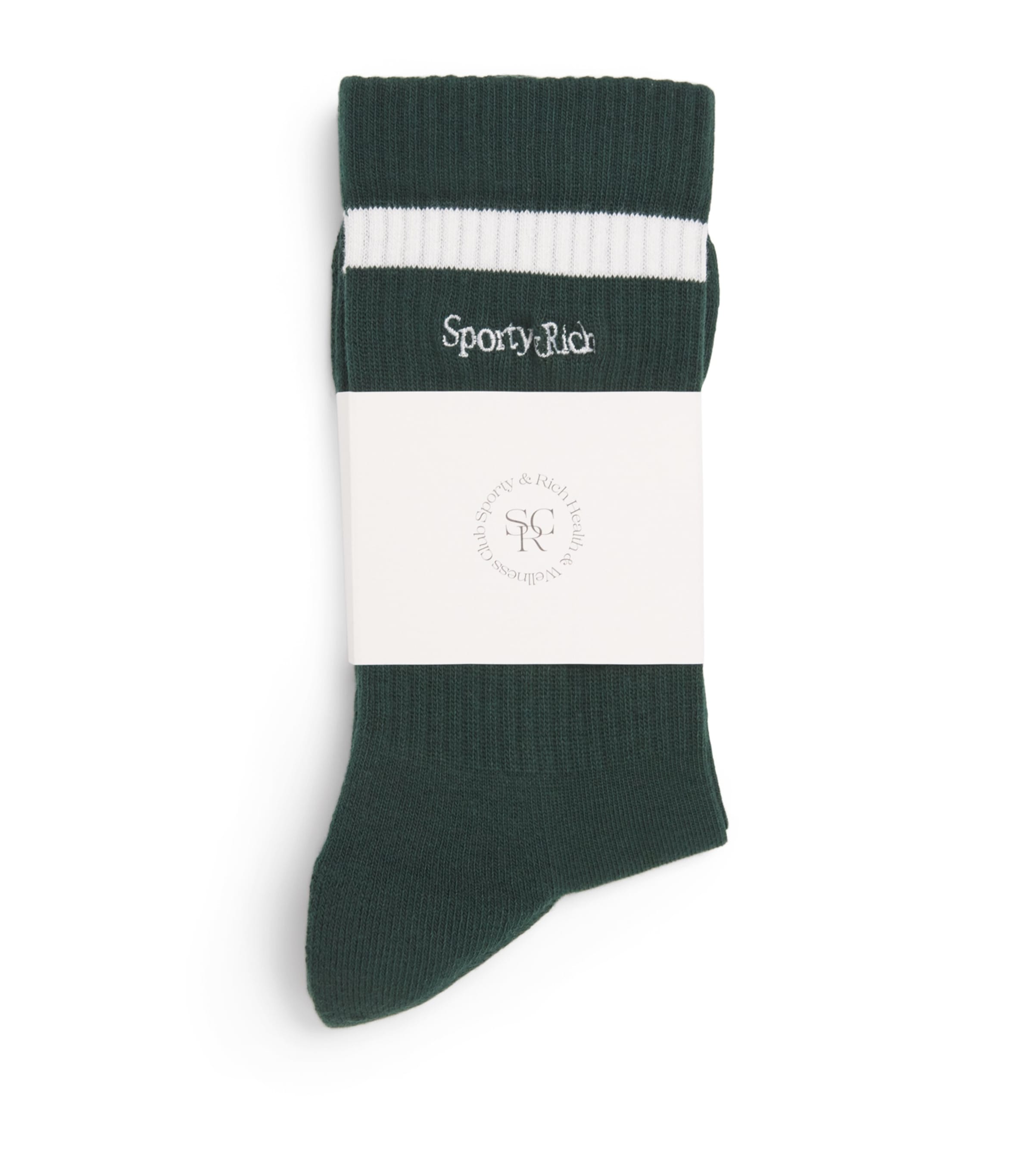 Serif Logo Socks 3959 FOREST/WHITE Image 1