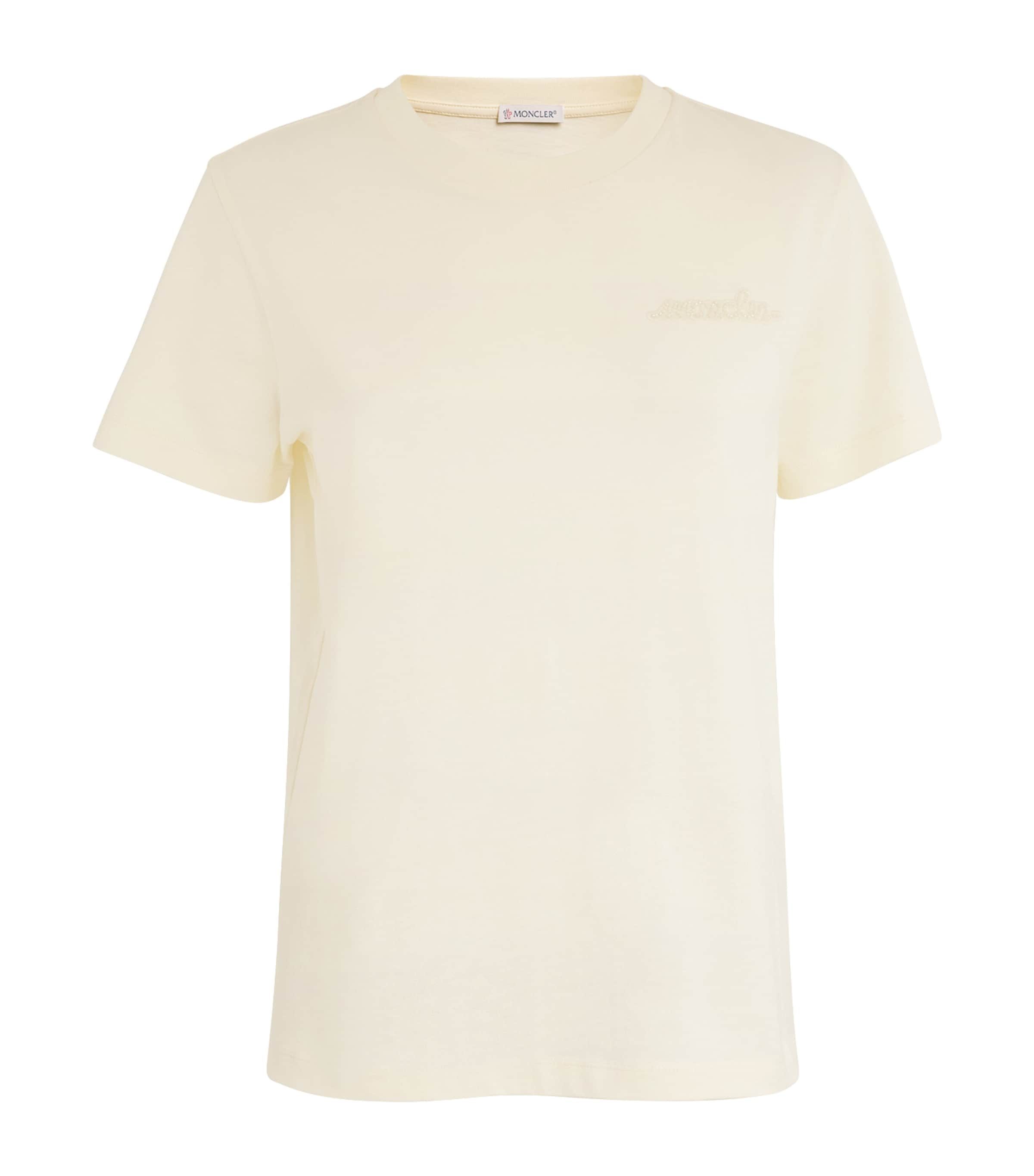 Moncler Embellished Logo T-shirt In White