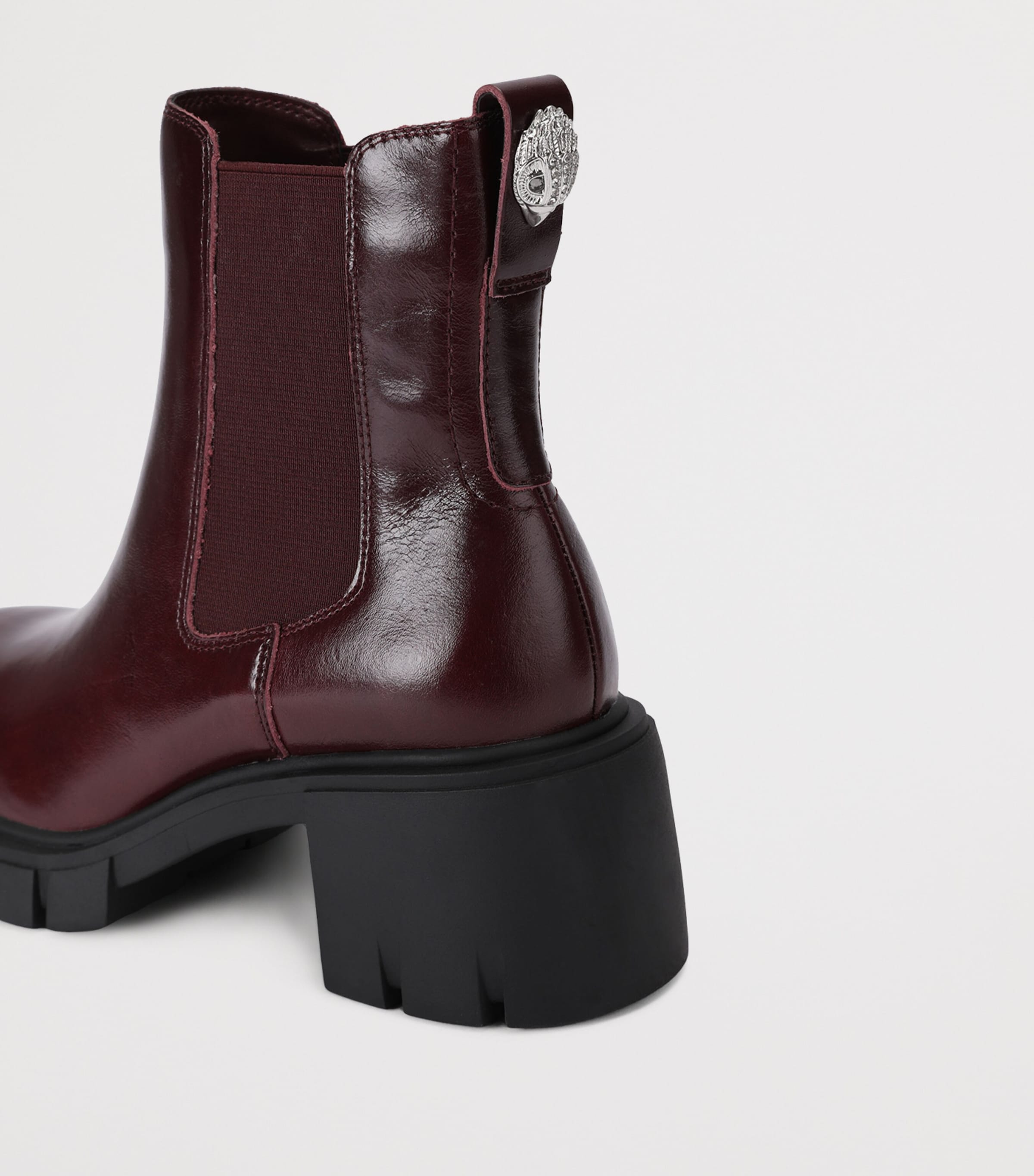 Kurt Geiger London Leather Clarence Ankle Boots 60 Red/dark Image 4