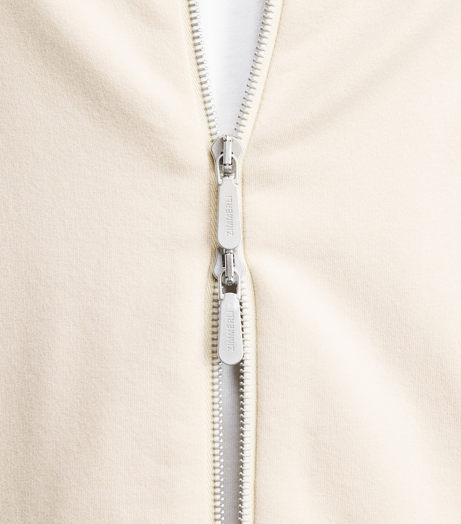 Zimmerli Mens Winter Lounge Zip-Up Jacket Beige Image 3