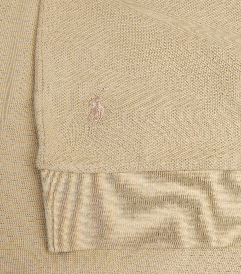 Polo Ralph Lauren Mens Cotton Honeycomb Polo Shirt Coastal Beige Image 6