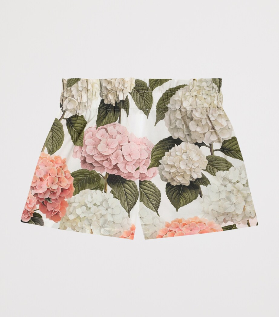 Dolce&Gabbana Kids Cotton Floral Print Shorts (8-12+ Years) Ortensie Fdo B Image 2