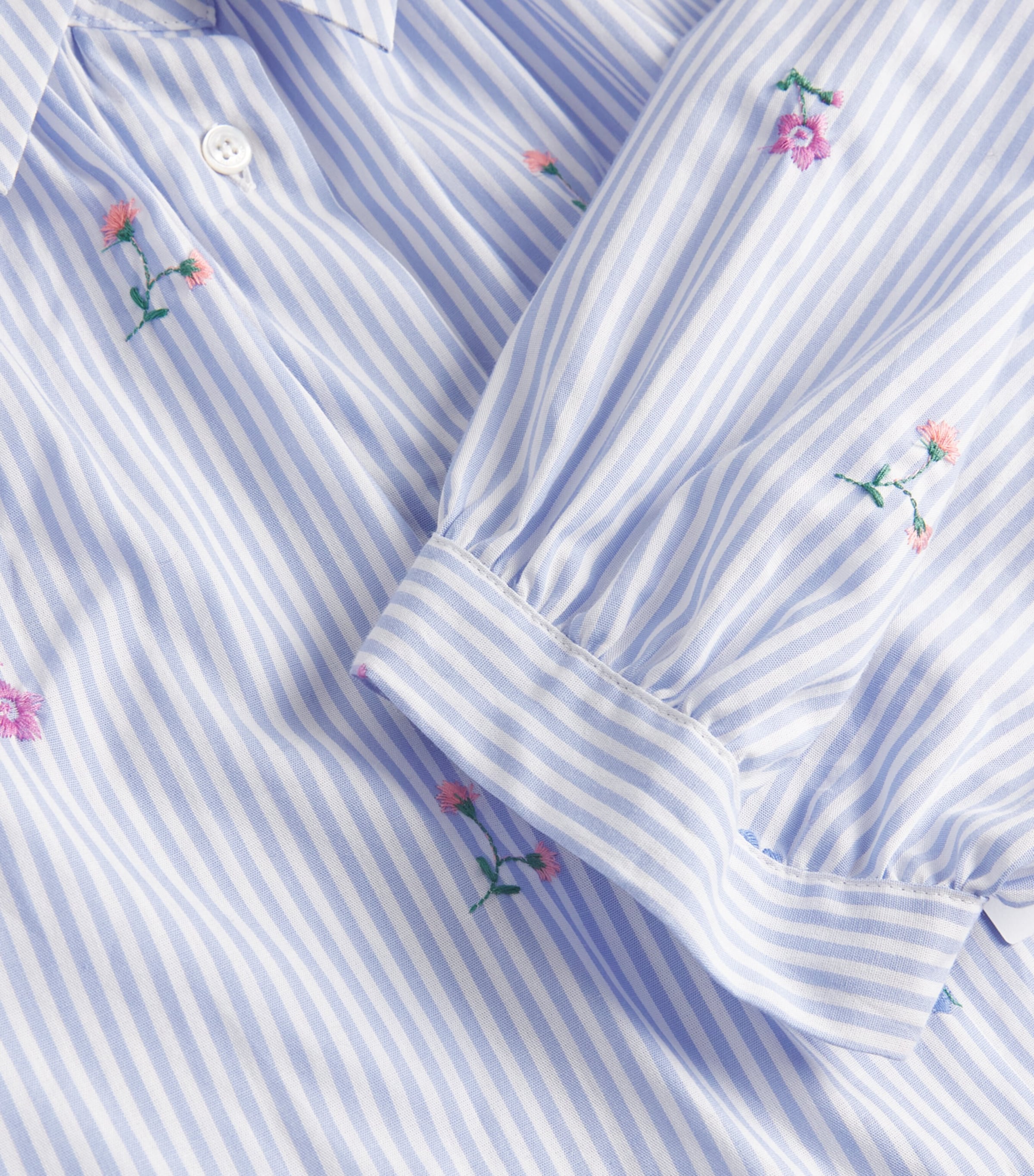 Weekend Max Mara Womens Cotton Embroidered Shirt Light Blue Image 5