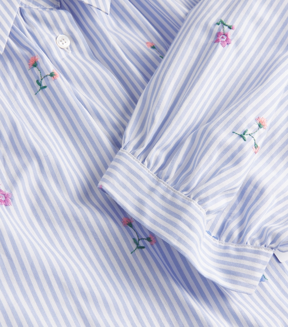 Weekend Max Mara Womens Cotton Embroidered Shirt Light Blue Image 5