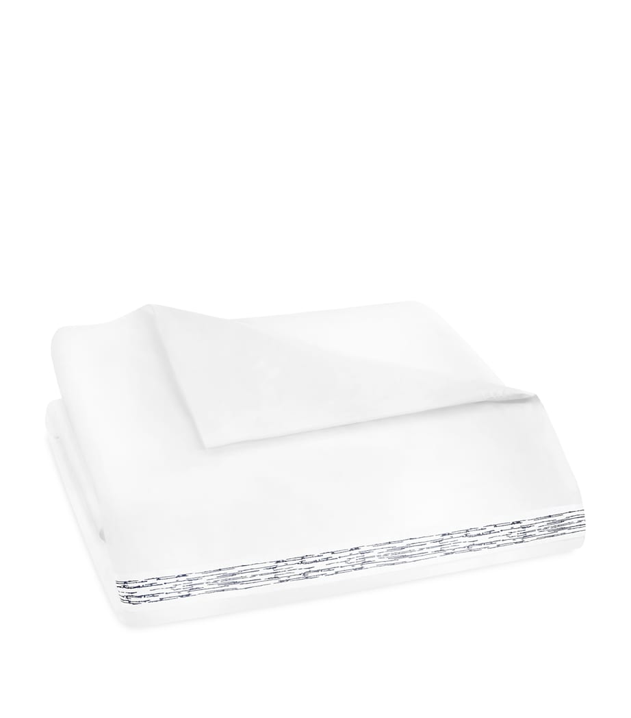 Egyptian Cotton Alentejo Super King Duvet Cover Set (260cm x 220cm) WHITE/MIDNIGHT Image 2