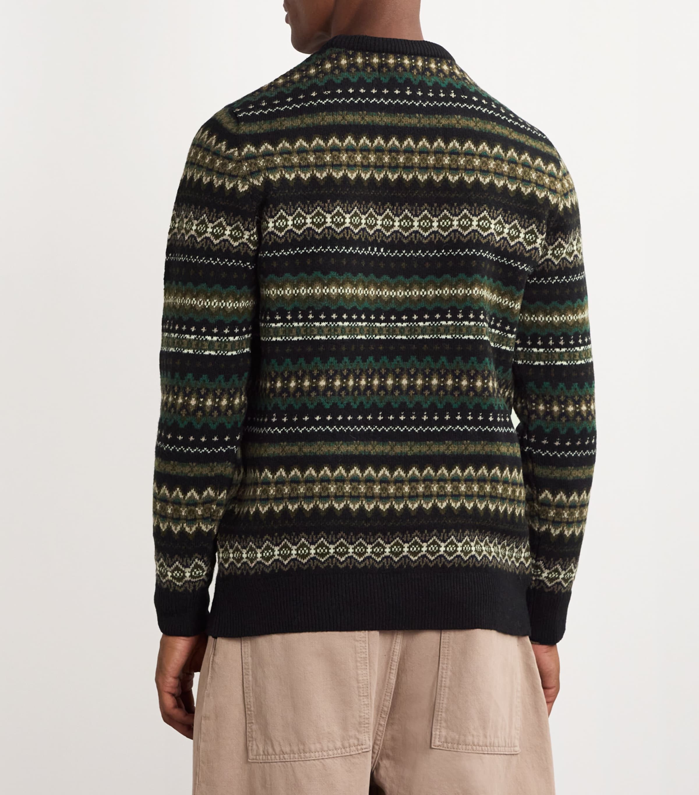 Wool Fair Isle Sweater BLACK MARL Image 4