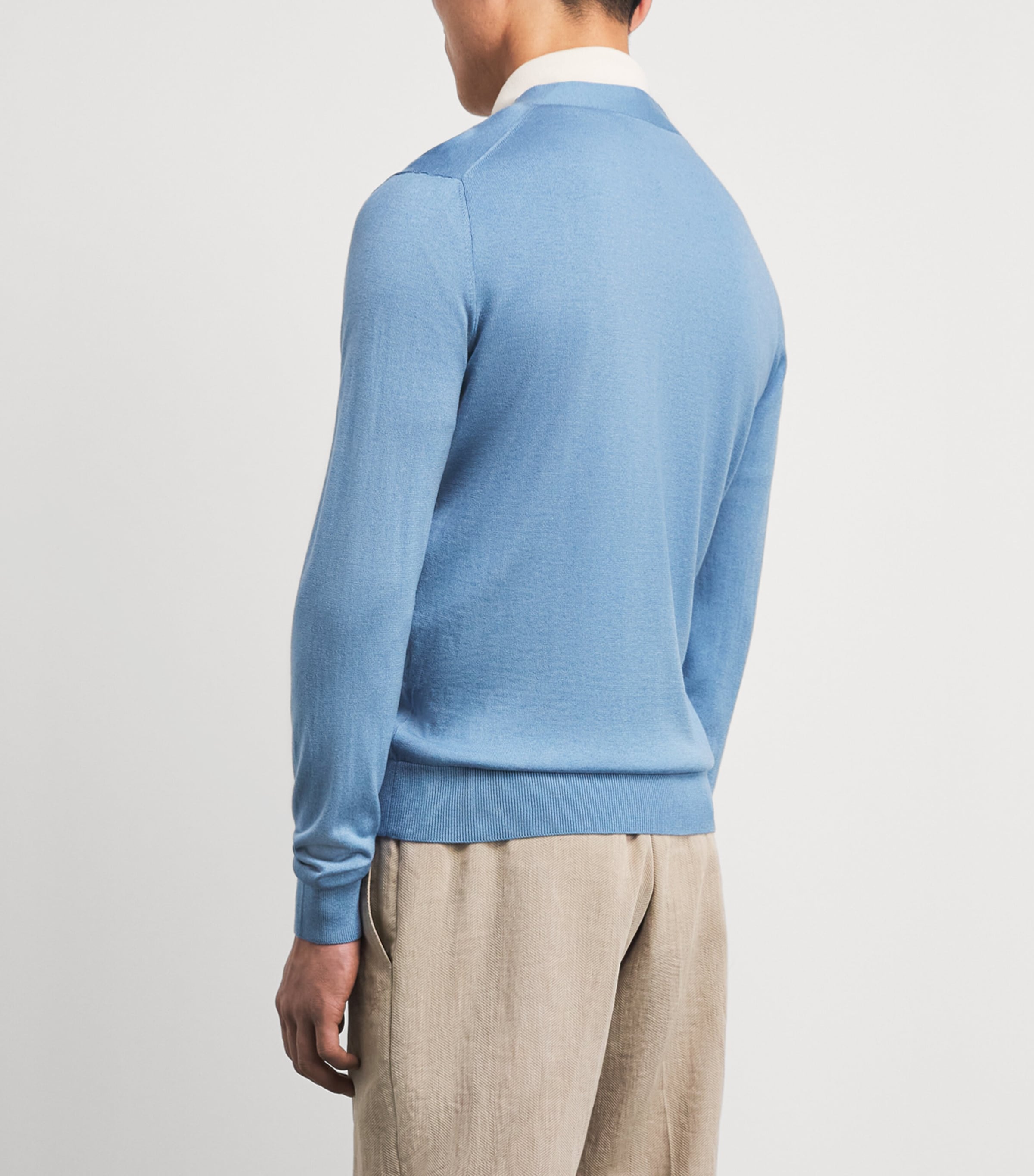 Isaia Mens Silk-Cashmere Cardigan Image 5