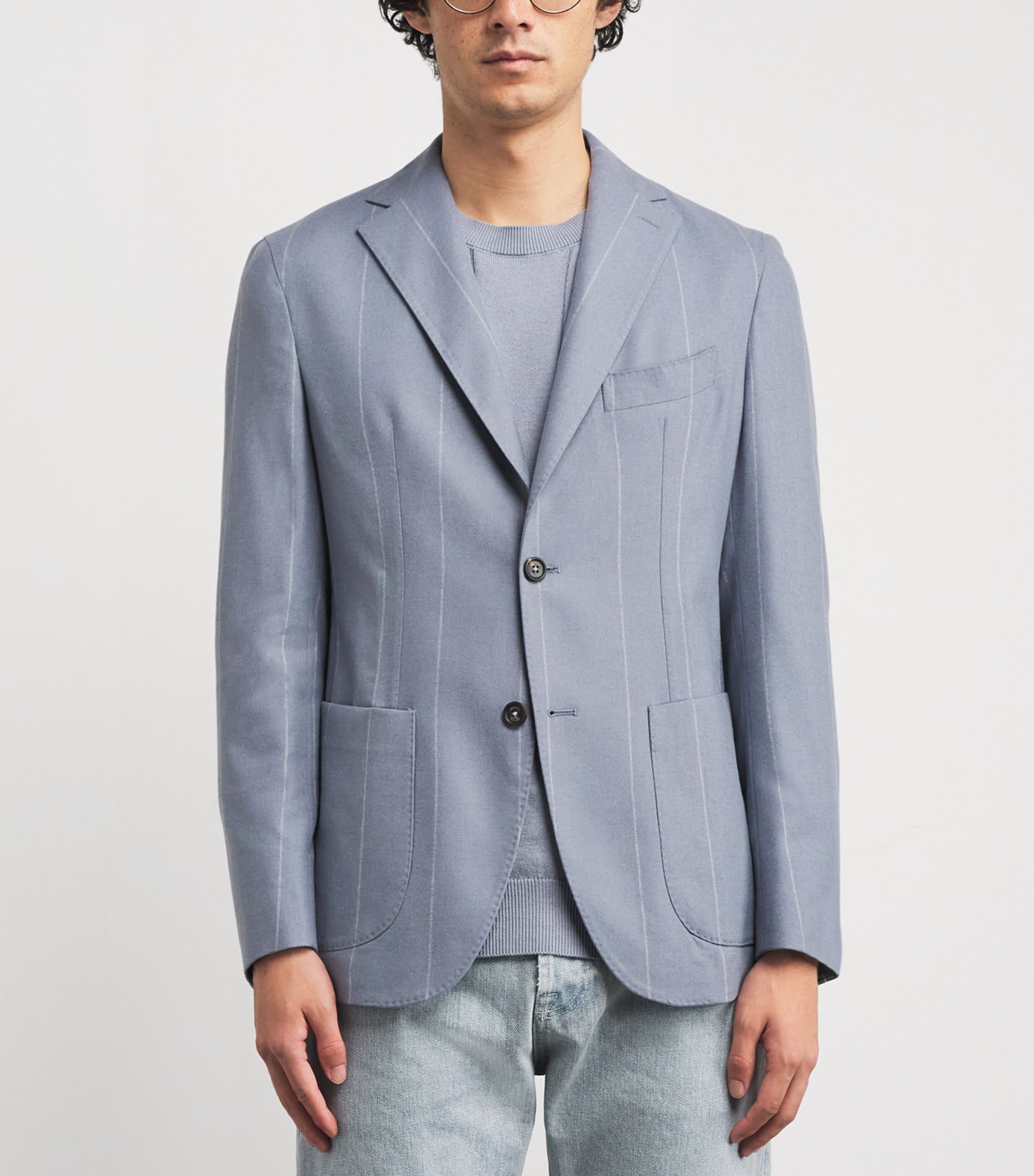 Wool-Silk-Cashmere Stripe Blazer ZUCCHERO Image 3