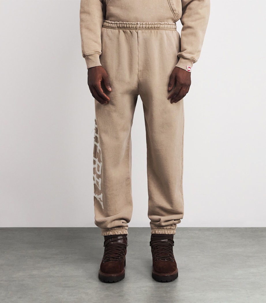 Cotton Logo Print Hollywood Sweatpants TAN Image 3