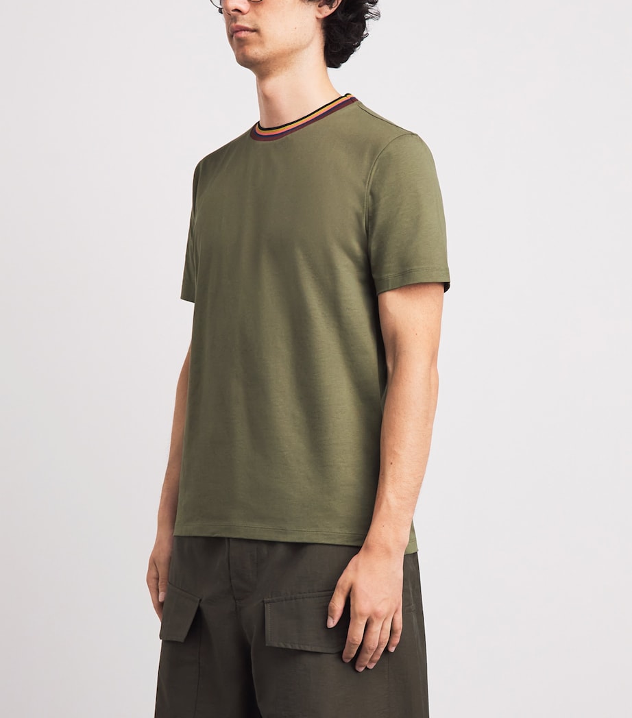 Paul Smith Mens Cotton Artistic Trim T-Shirt Green Image 4