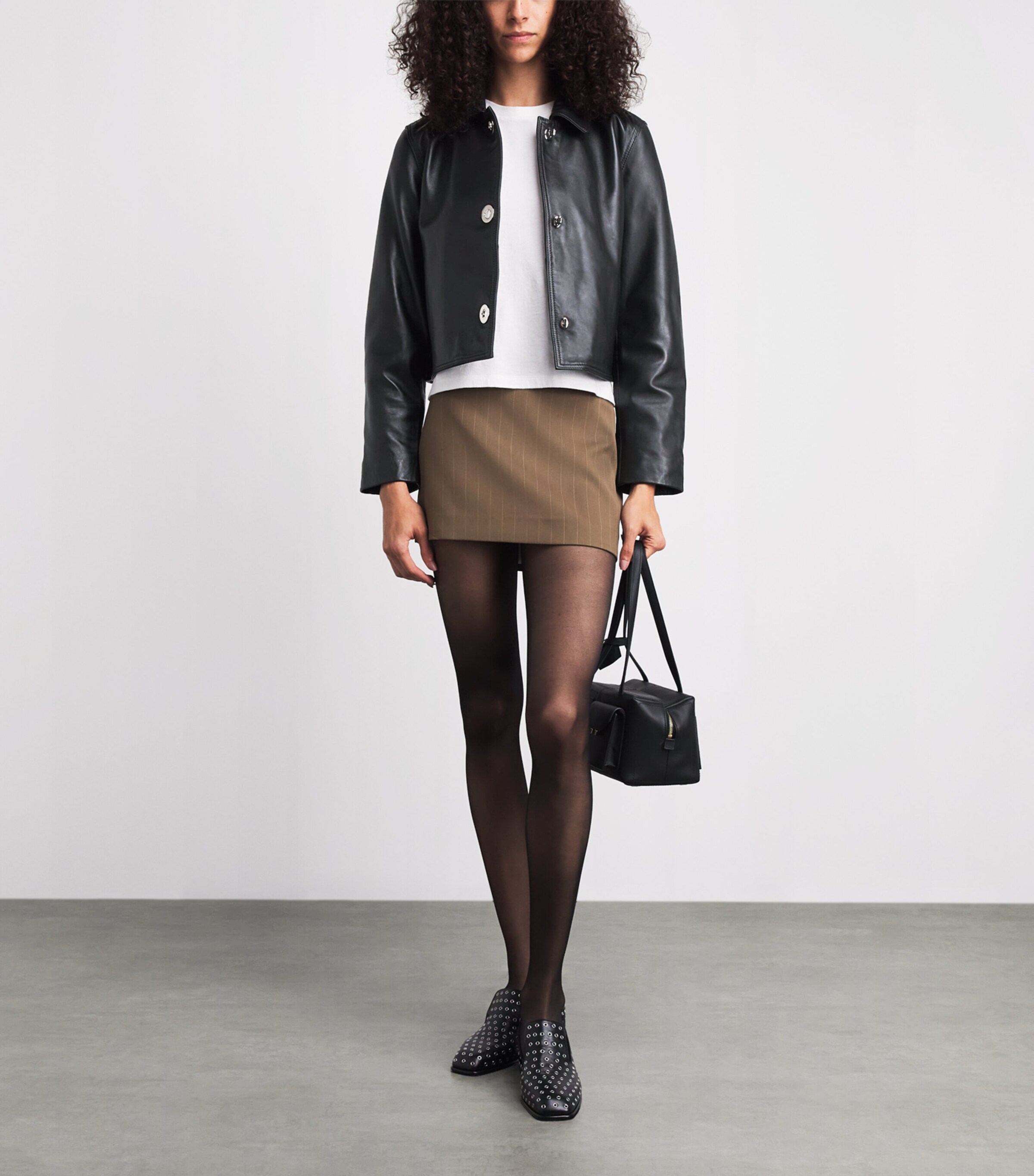 Claudie Pierlot Womens Leather Turn-Lock Jacket Black Image 2