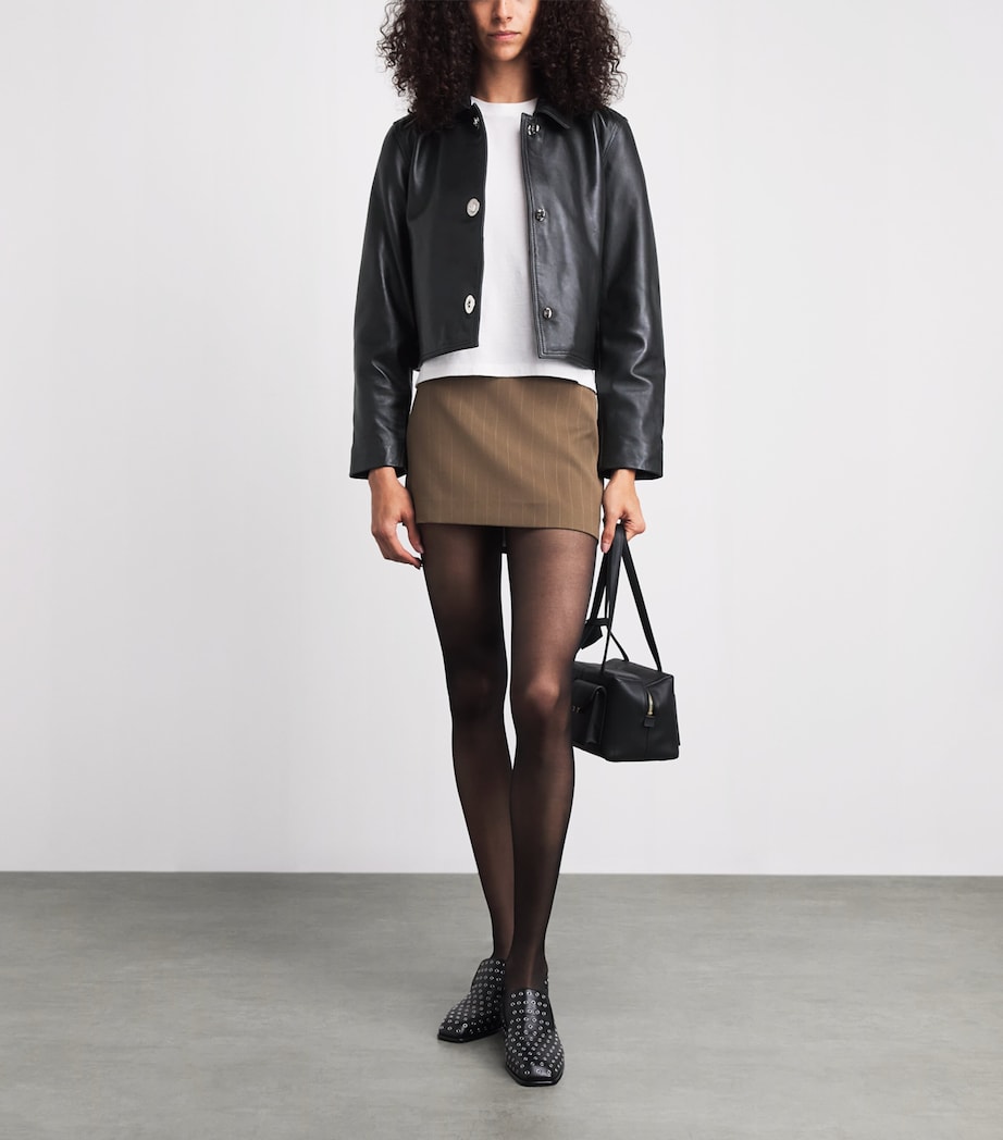 Claudie Pierlot Womens Leather Turn-Lock Jacket Black Image 2