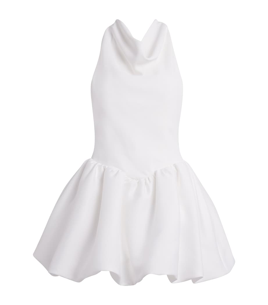 Crepe Halterneck Mini Dress WHITE Image 1