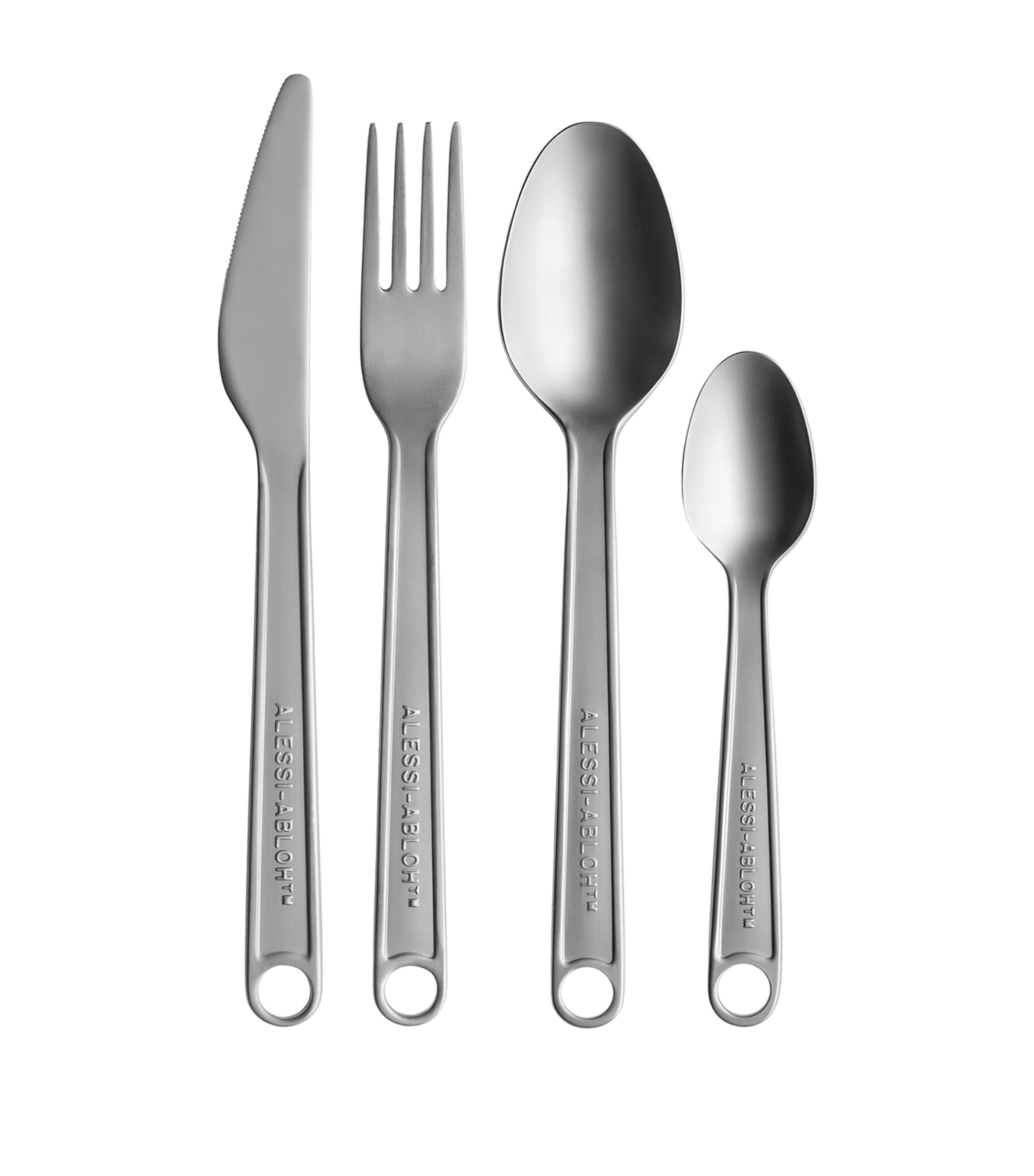 Alessi X Virgil Abloh Stainless Steel 4-piece Cutlery Set In Metallic