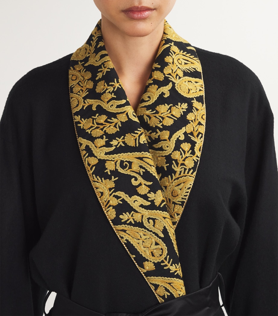 Cashmere Queen Smoking Jacket BLACK Image 3
