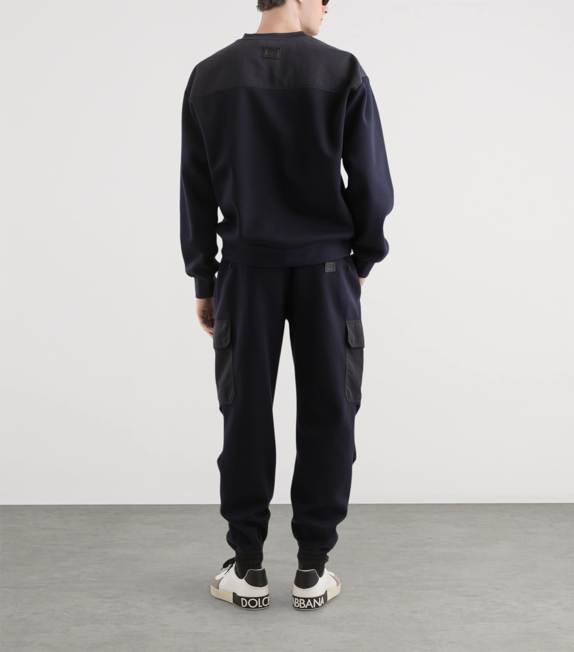 Dolce&Gabbana Mens Cotton-Blend Double-Faced Sweatshirt Very Dark Blue Image 3