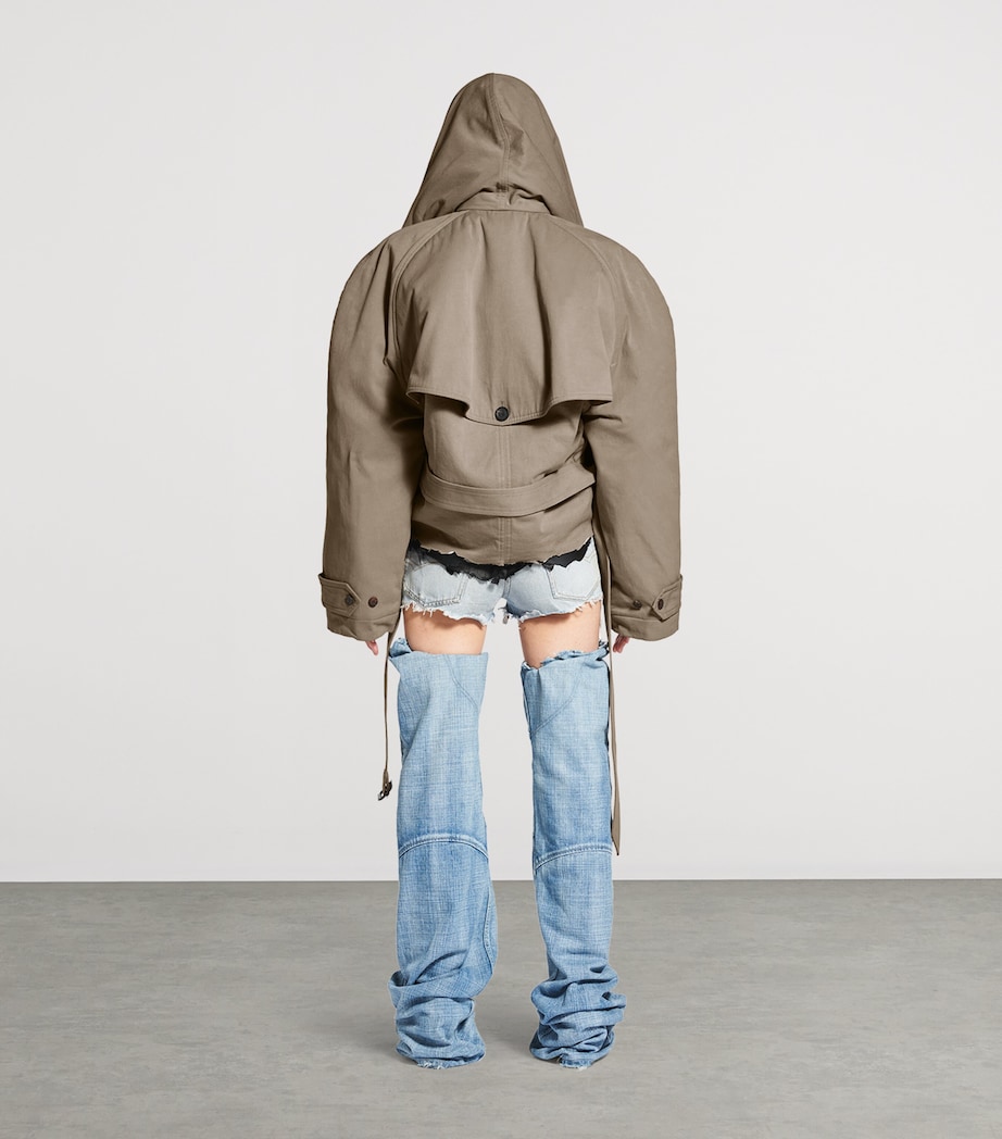 Flipped Hooded Trench Coat 9966 Image 5