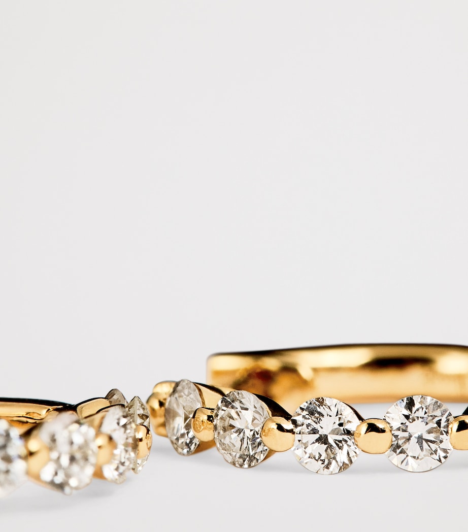 Yellow Gold and Diamond Hoop Earrings (0.50ctw) YELLOW GOLD Image 5
