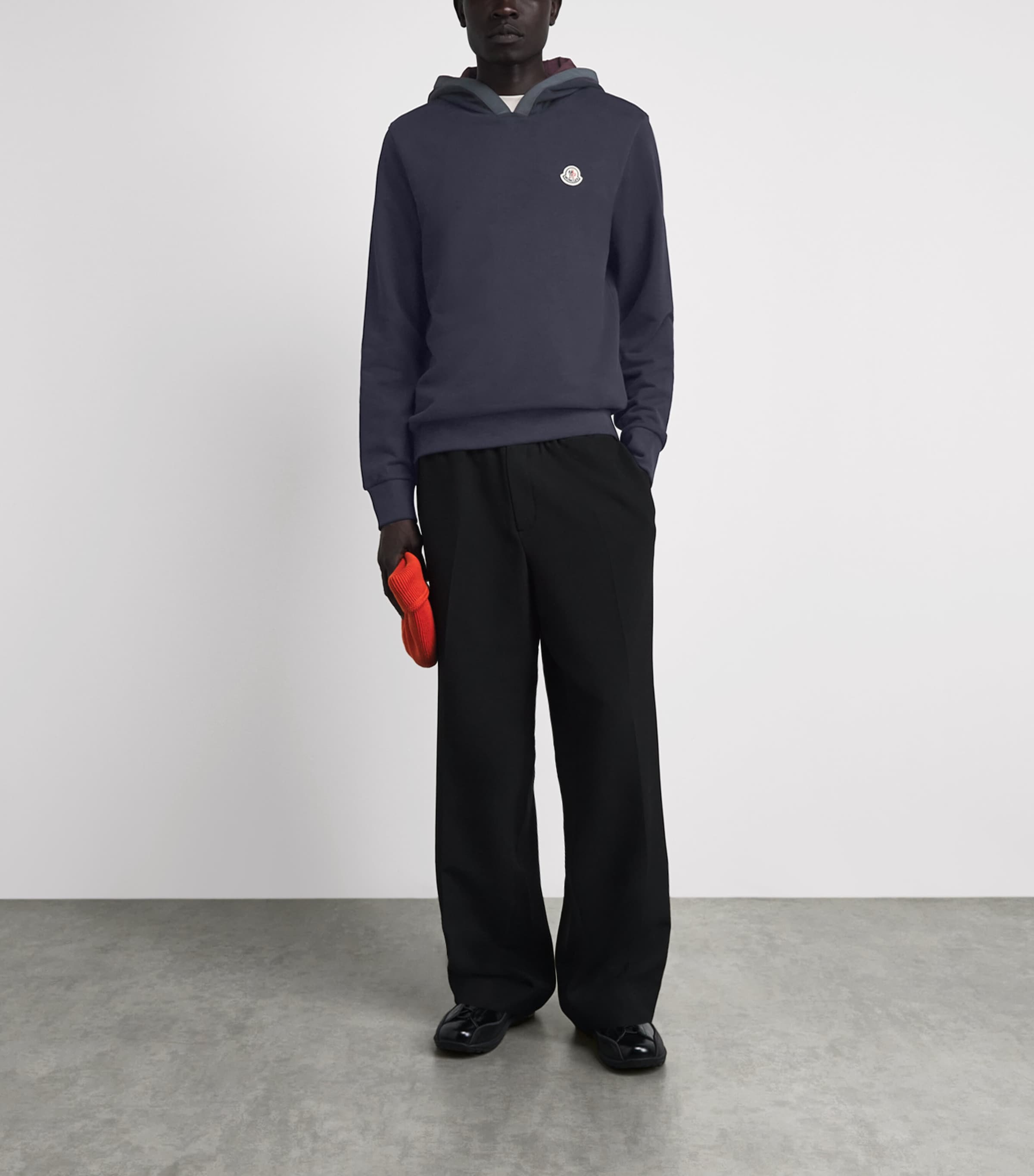 Moncler Mens Cotton Logo Patch Hoodie Image 2