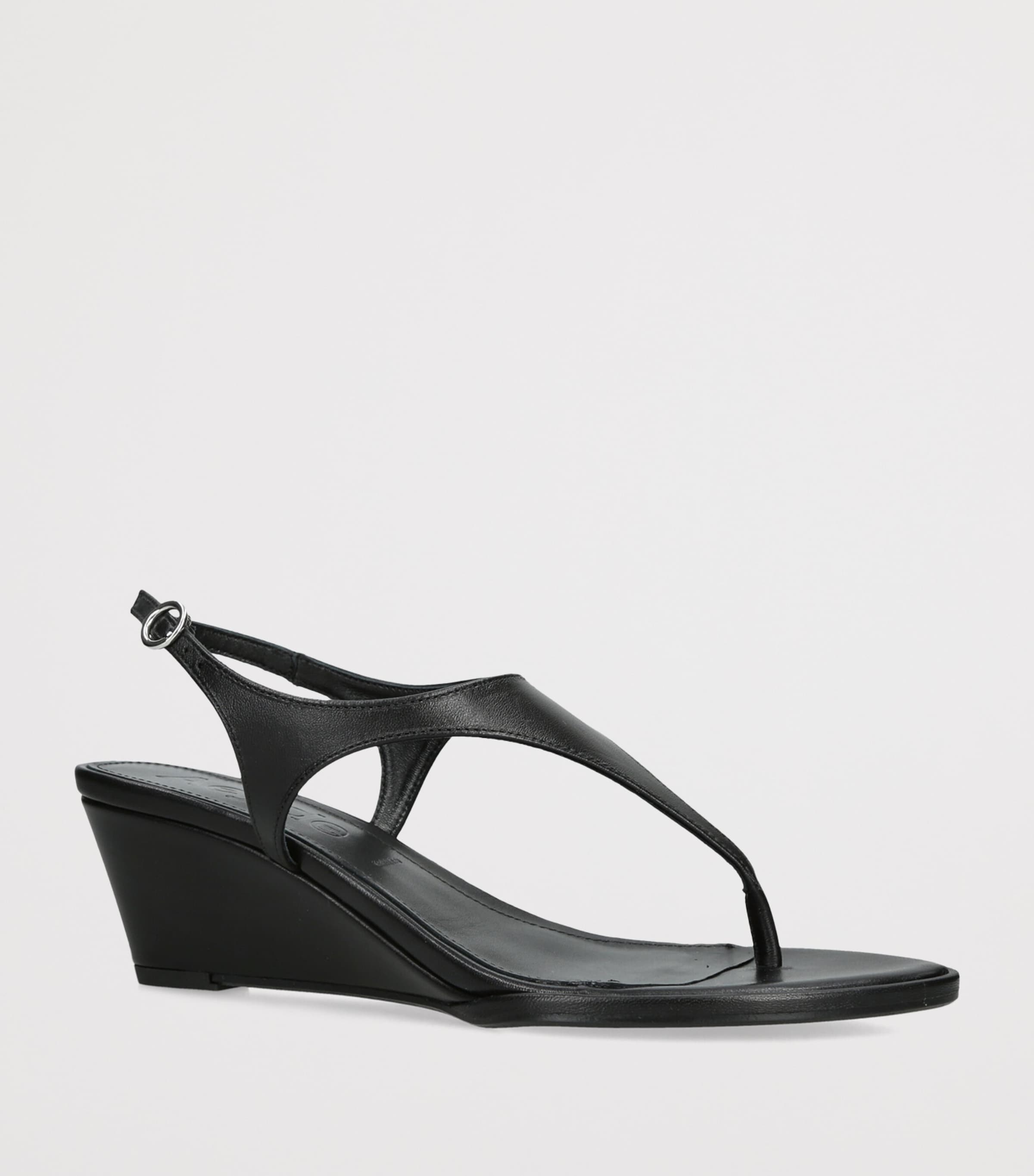 aeyde Leather Roose Wedge Sandals 55 Black Image 2