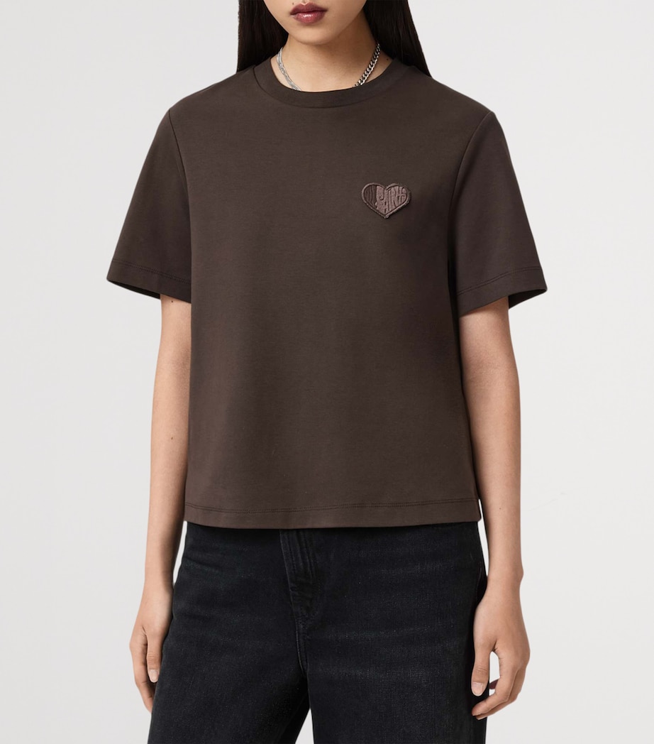 AllSaints Womens Organic Cotton Lover T-Shirt Bottle Brown Image 3