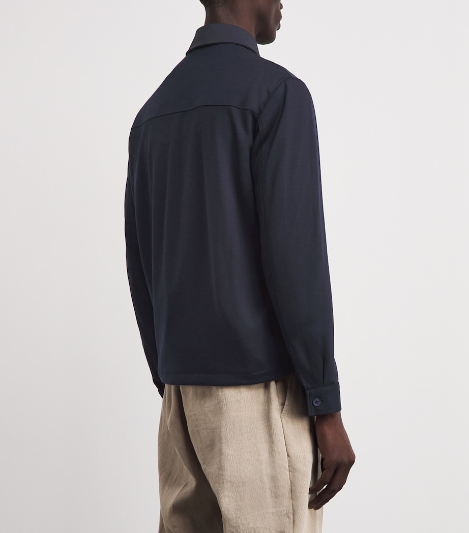 Marco Pescarolo Mens Wool Technical Jacket Navy Image 5