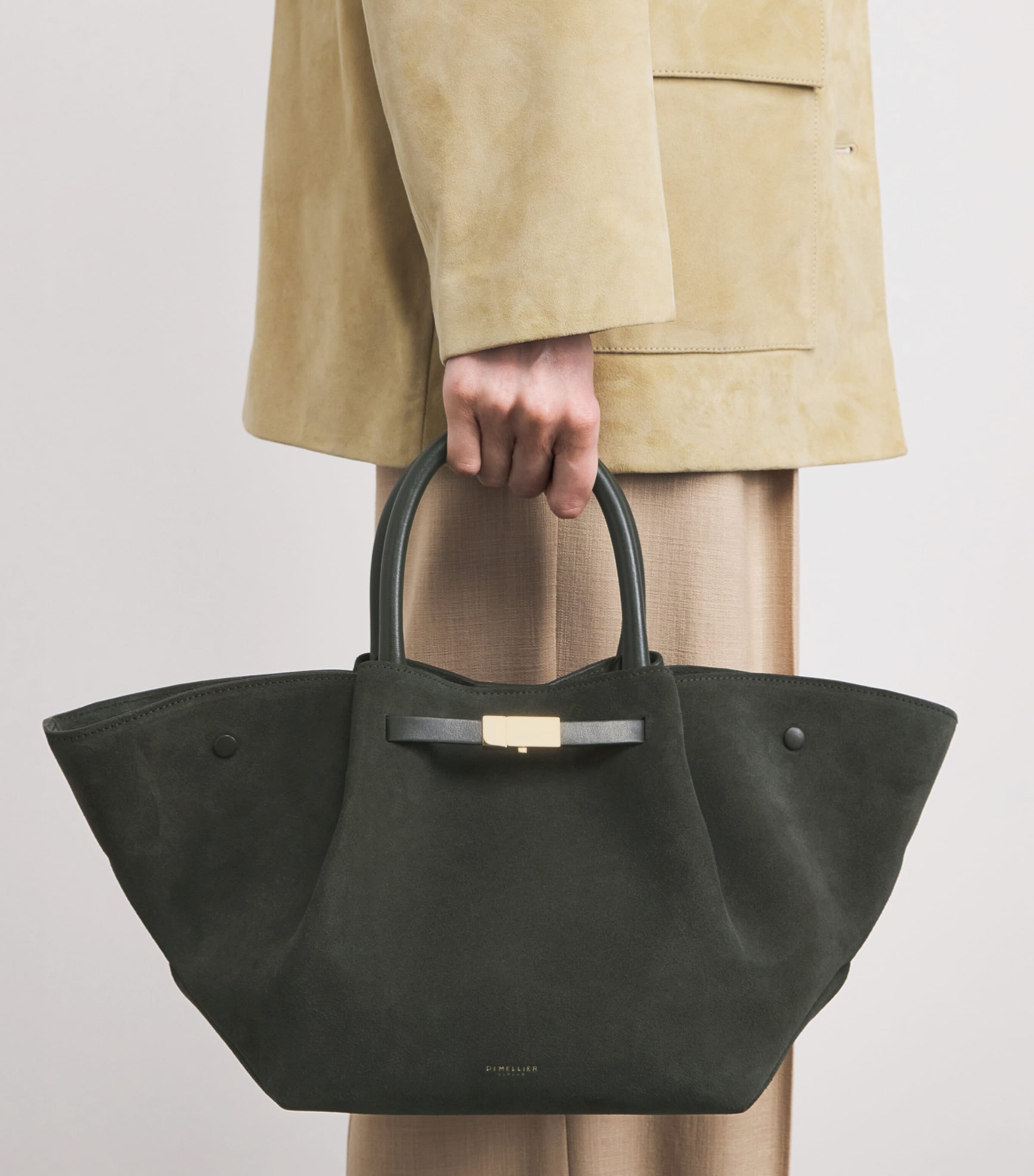 Medium Suede New York Tote Bag MOSS GRN/MOSS GRN Image 5