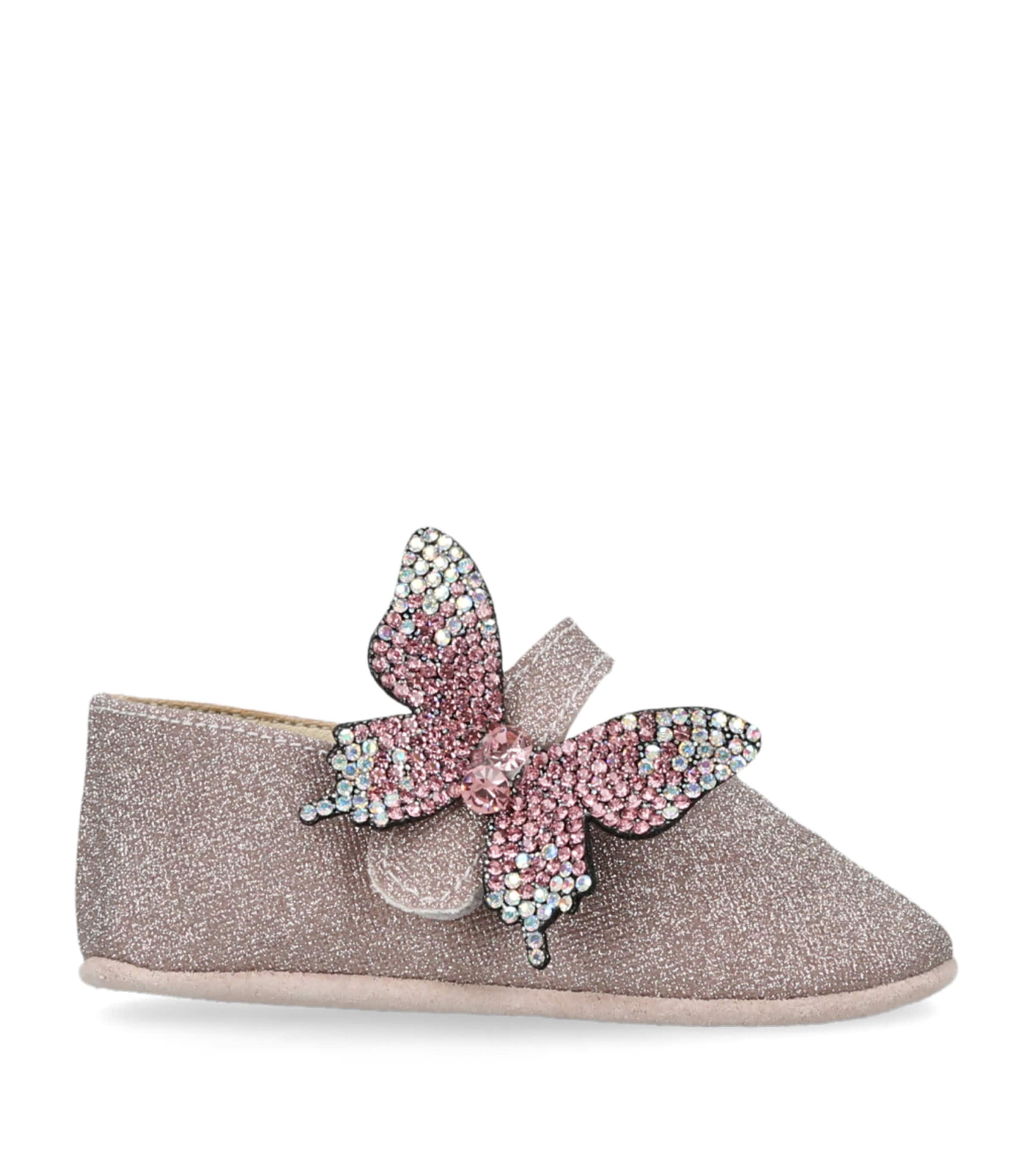 BabyWalker Crystal Butterfly Ballet Flats Pale Pink Image 1