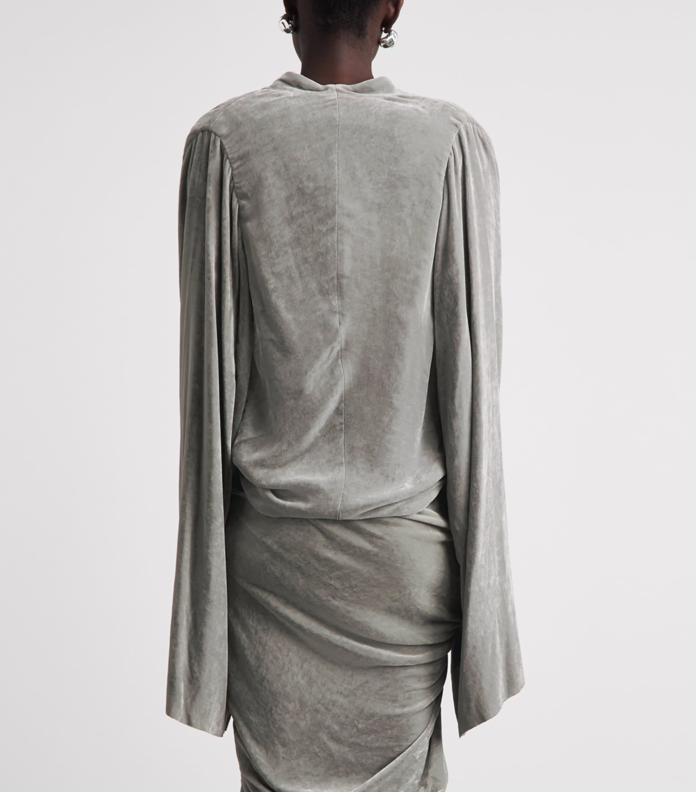 Rick Owens Womens Velvet Twist Tee Pearl Image 5