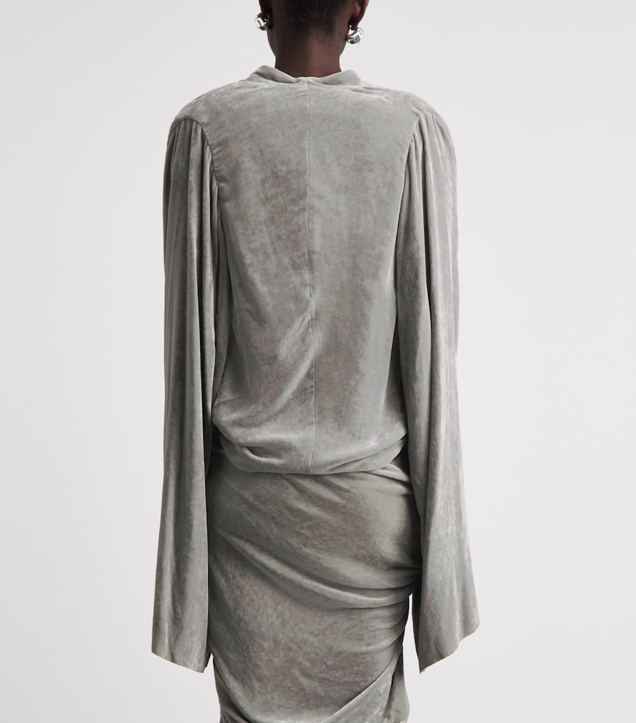 Rick Owens Womens Velvet Twist Tee Pearl Image 5