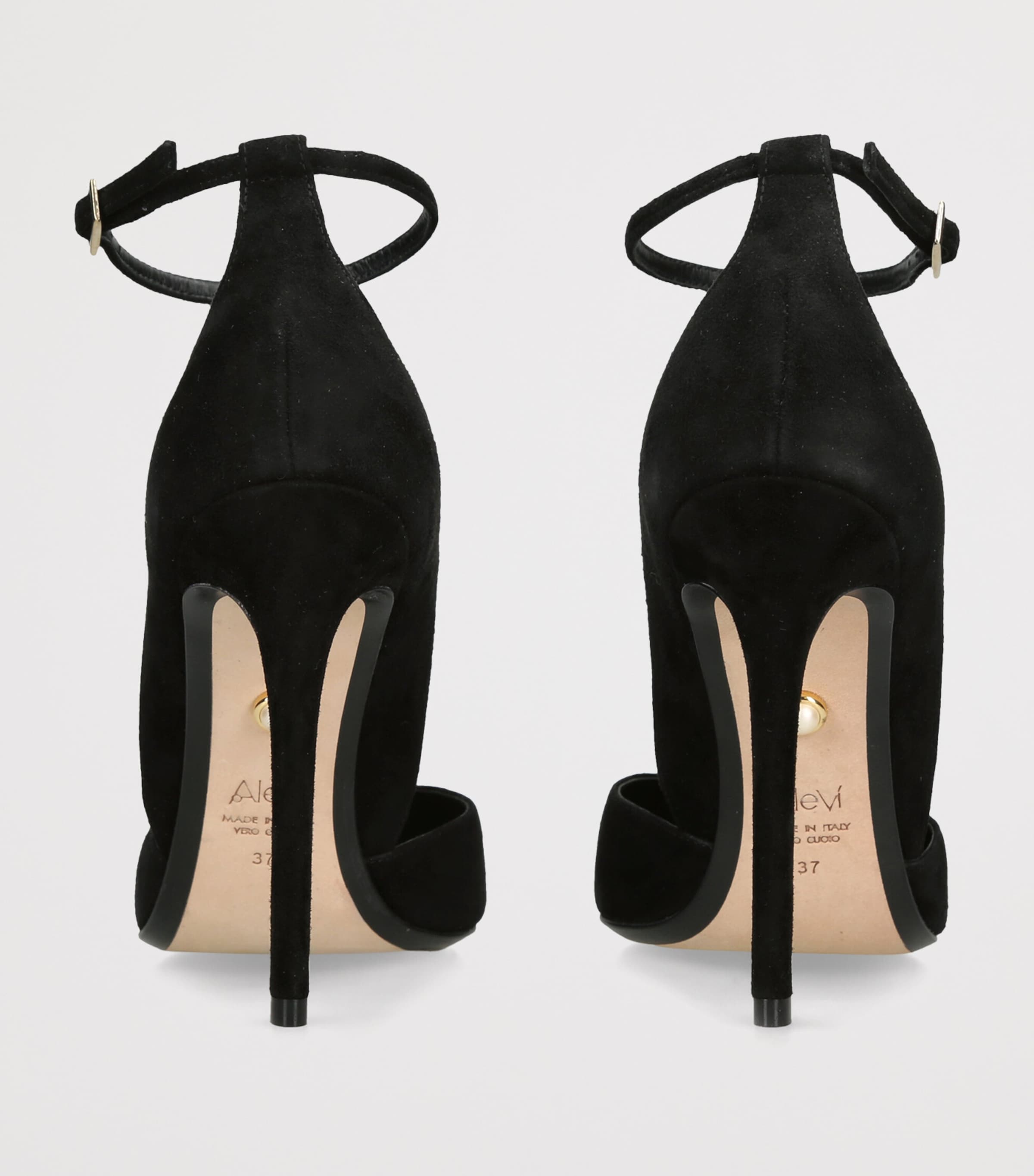 Alevì Suede Camilla Heeled Pumps 110 Black Image 4