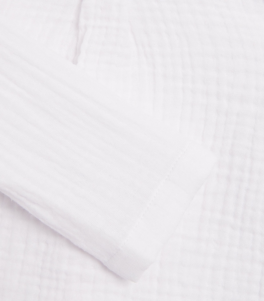 Cotton Embroidered Logo Shirt (3-36 Months) BLANC Image 3