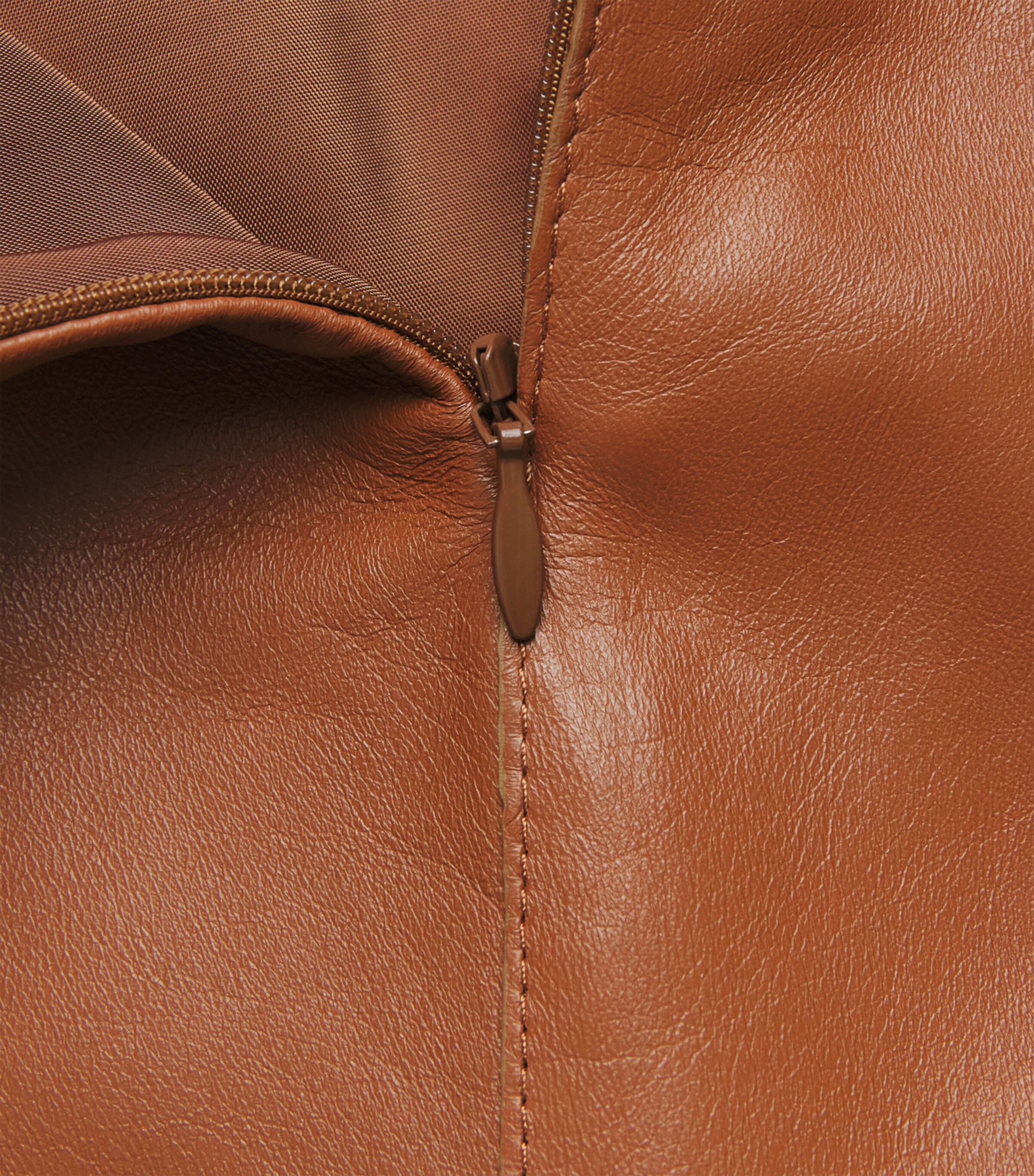 Lafayette 148 Womens Lambskin Midi Skirt Copper Image 5