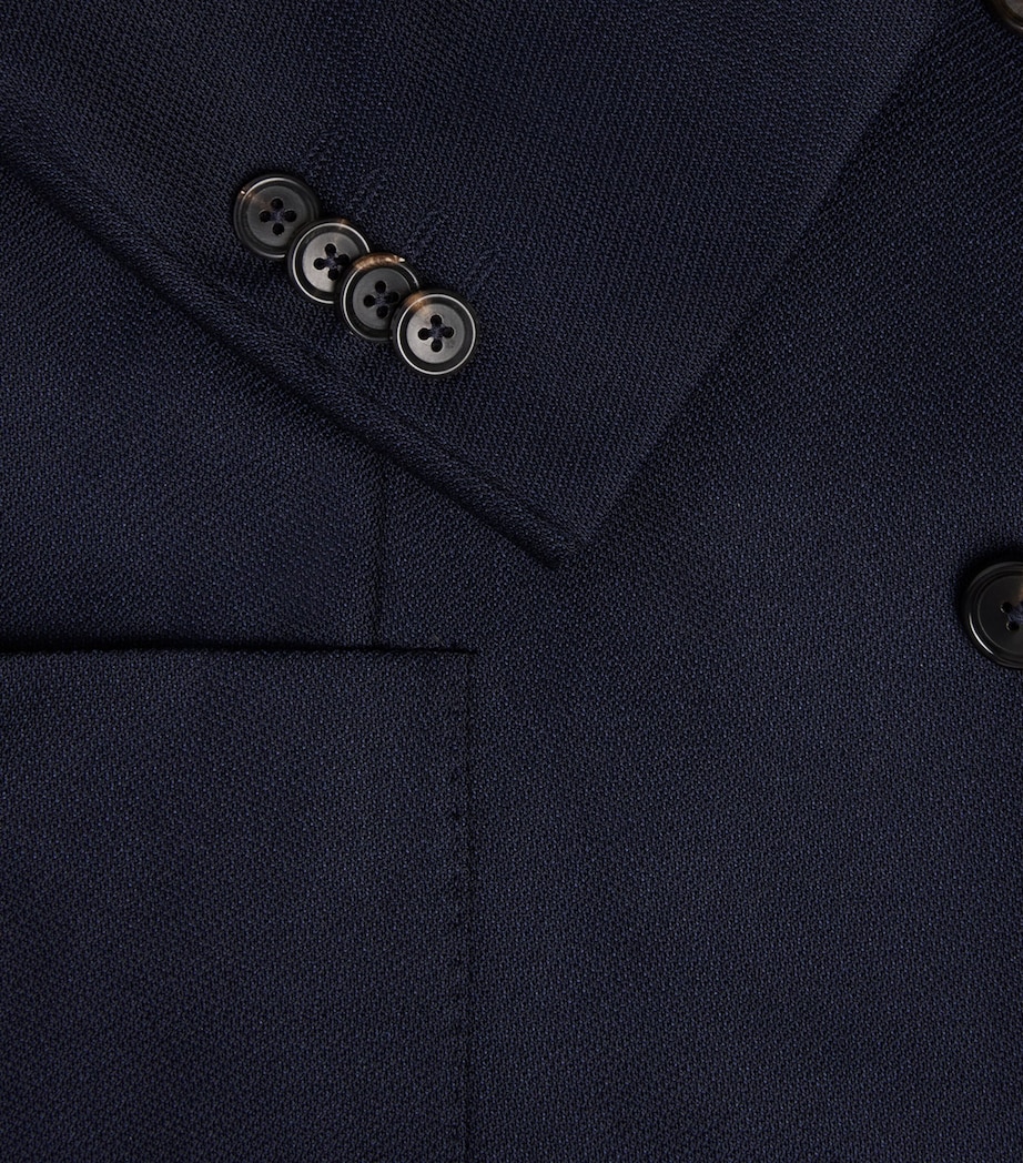 Corneliani Mens Virgin Wool-Silk Unlined Whisper Blazer China Blue Image 6