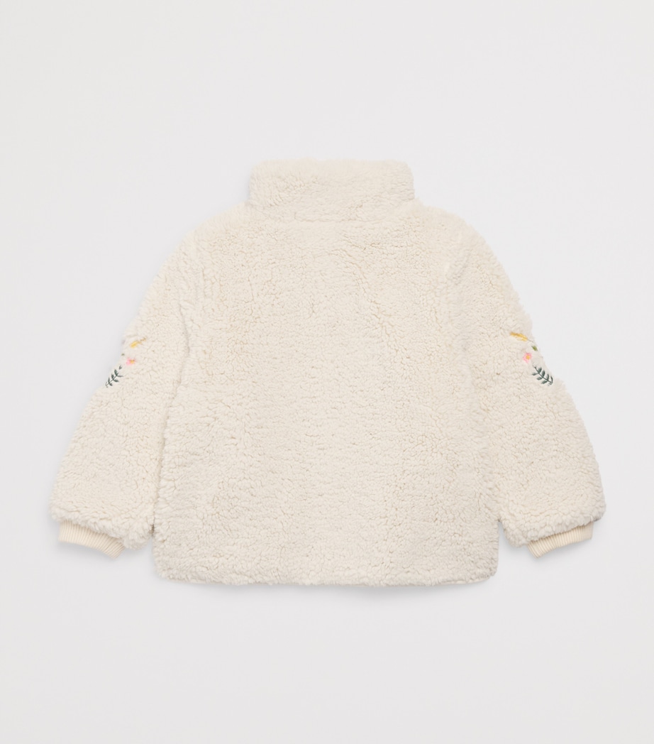 Sherpa Embroidered Rosinna Coat (4-12 Years) CREAM Image 2