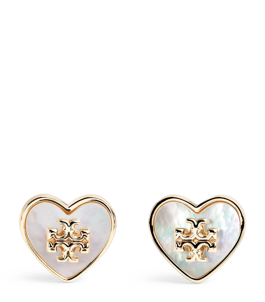 Kira Heart Stud Earrings TORY GOLD / MTHR PRL Image 1