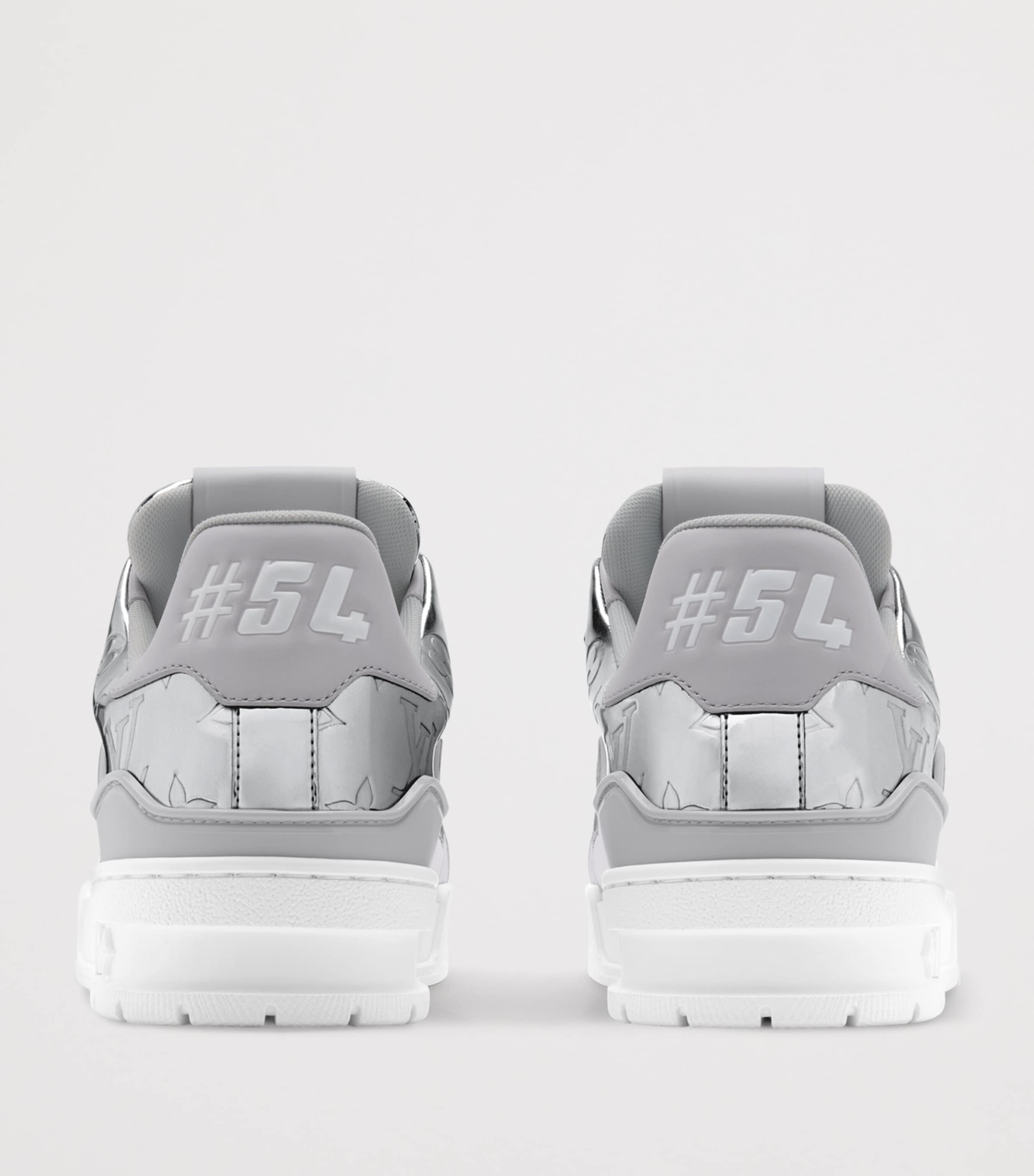 Leather Metallic LV Sneakers SILVER Image 4