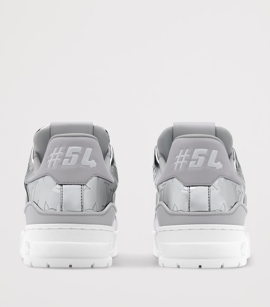 Leather Metallic LV Sneakers SILVER Image 4