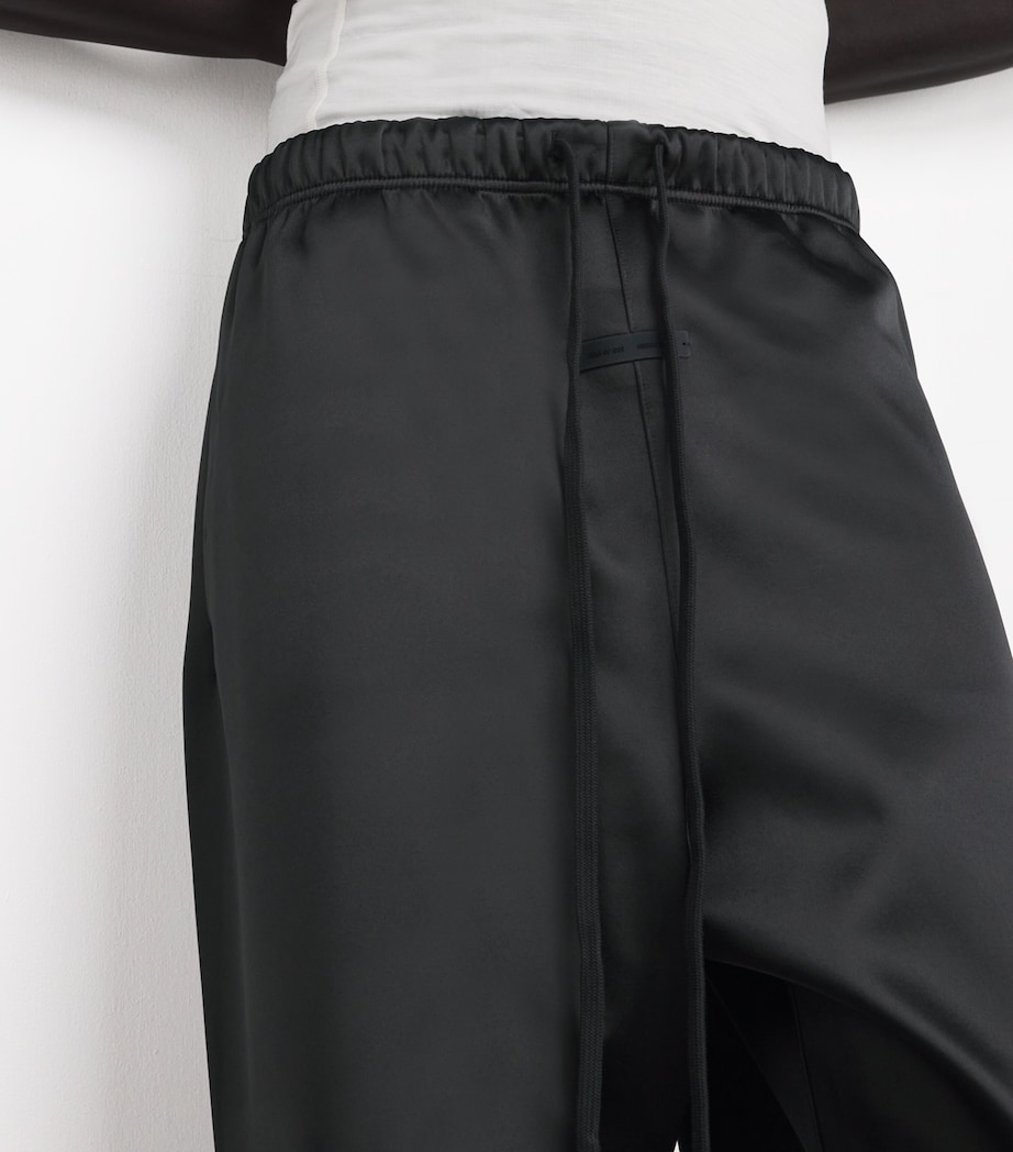 Bonded Satin Sweatpants JET BLACK Image 6