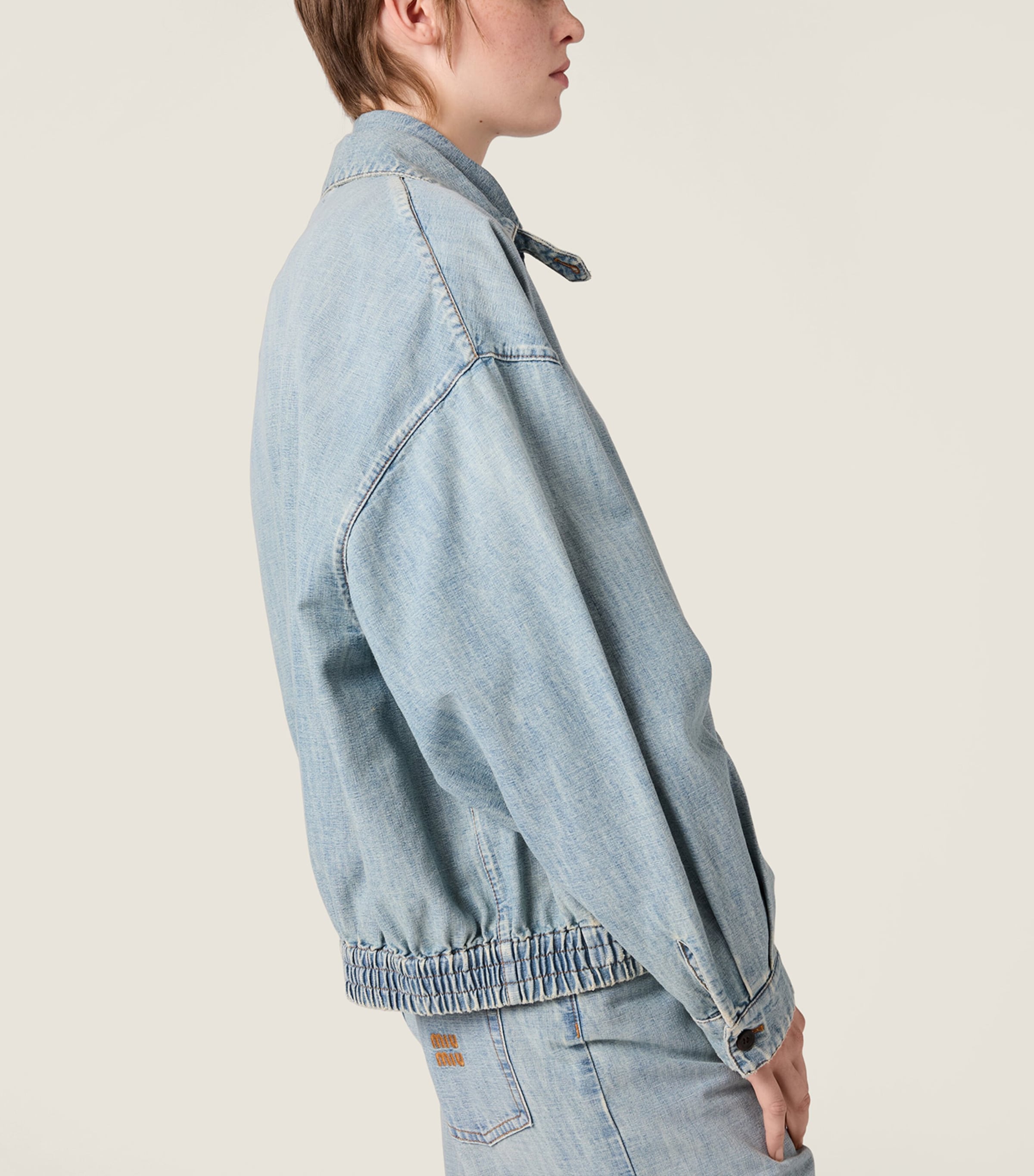 Chambray Denim Jacket F0076 Image 5