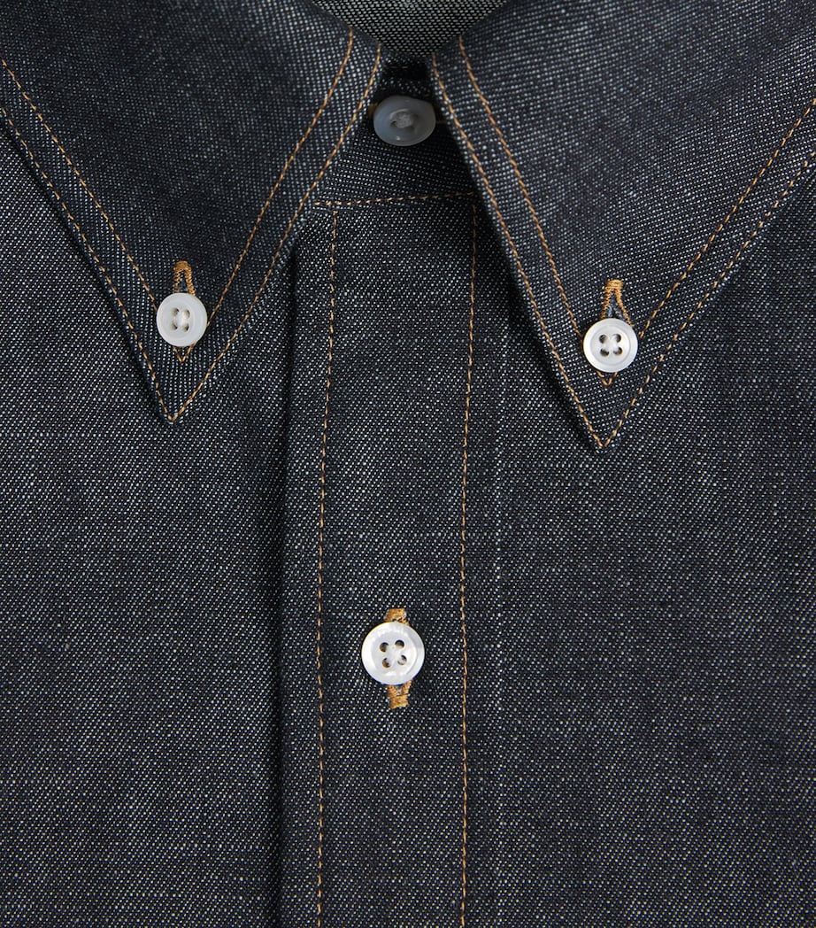 Thom Browne Mens Denim Armband Shirt Navy Image 6