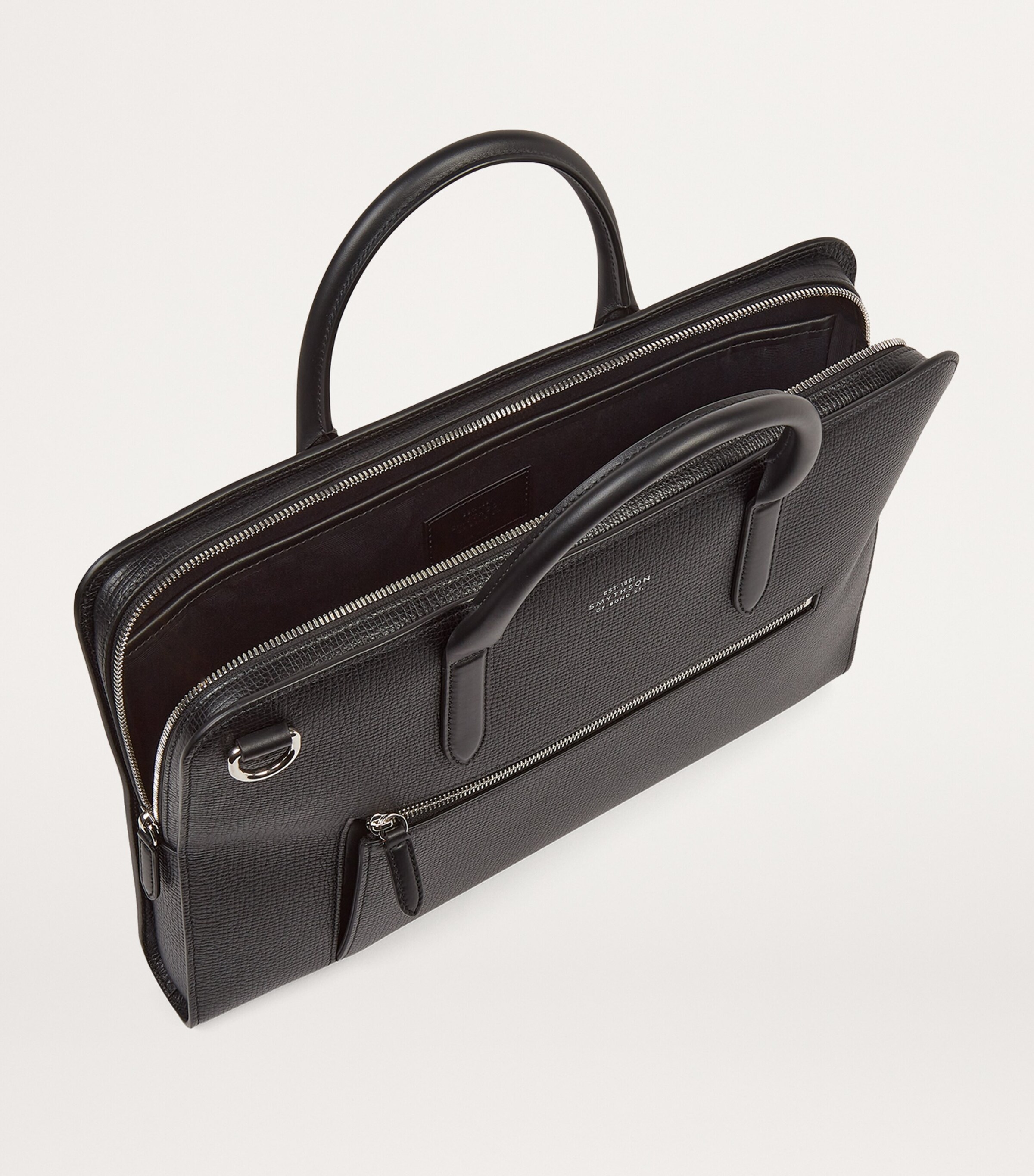Leather Ultra Slim Briefcase BLACK Image 4