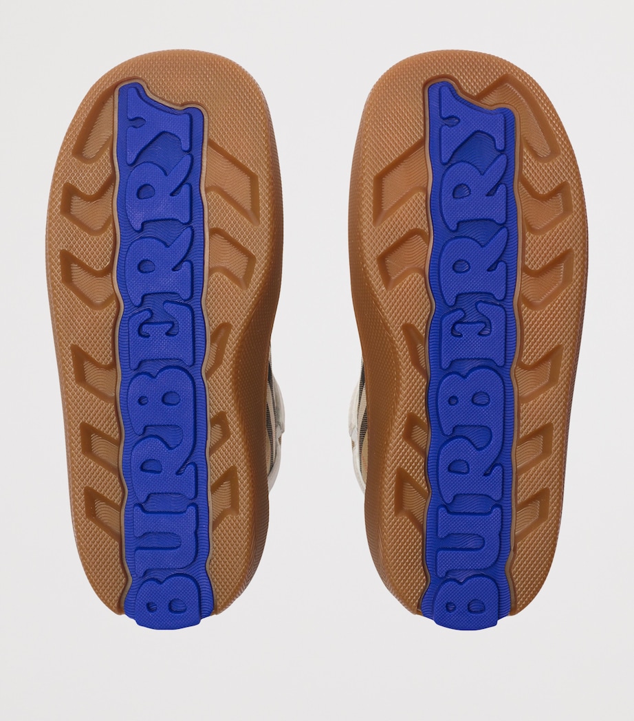 Leather Check High-Top Sneakers SAND IP CHECK Image 5